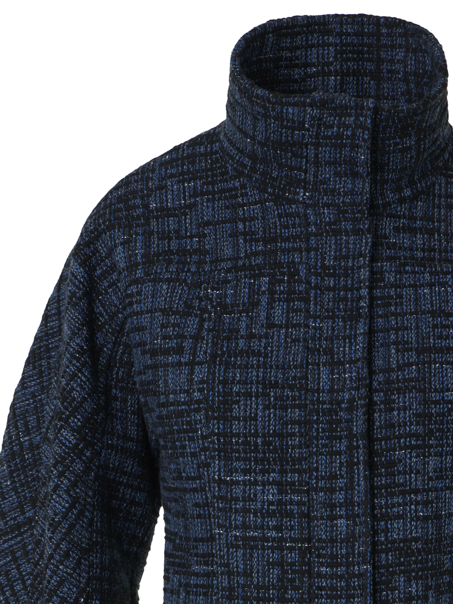 Raw Denim Tweed Fitted Jacket - Image 3