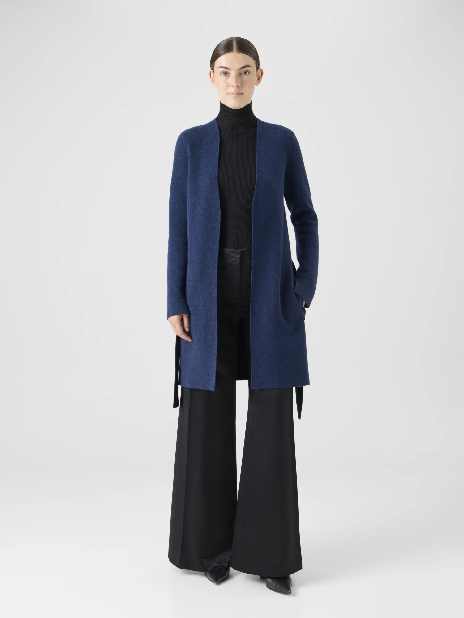 Reversible Cashmere Double-Face Long Cardigan - Image 3