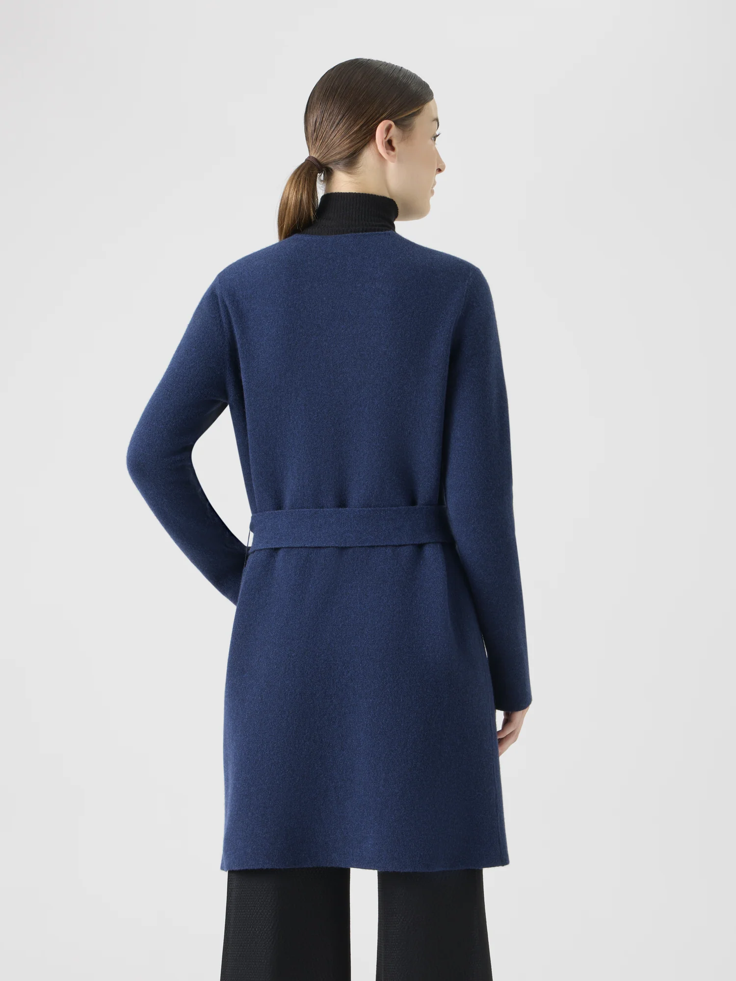 Reversible Cashmere Double-Face Long Cardigan - Image 5