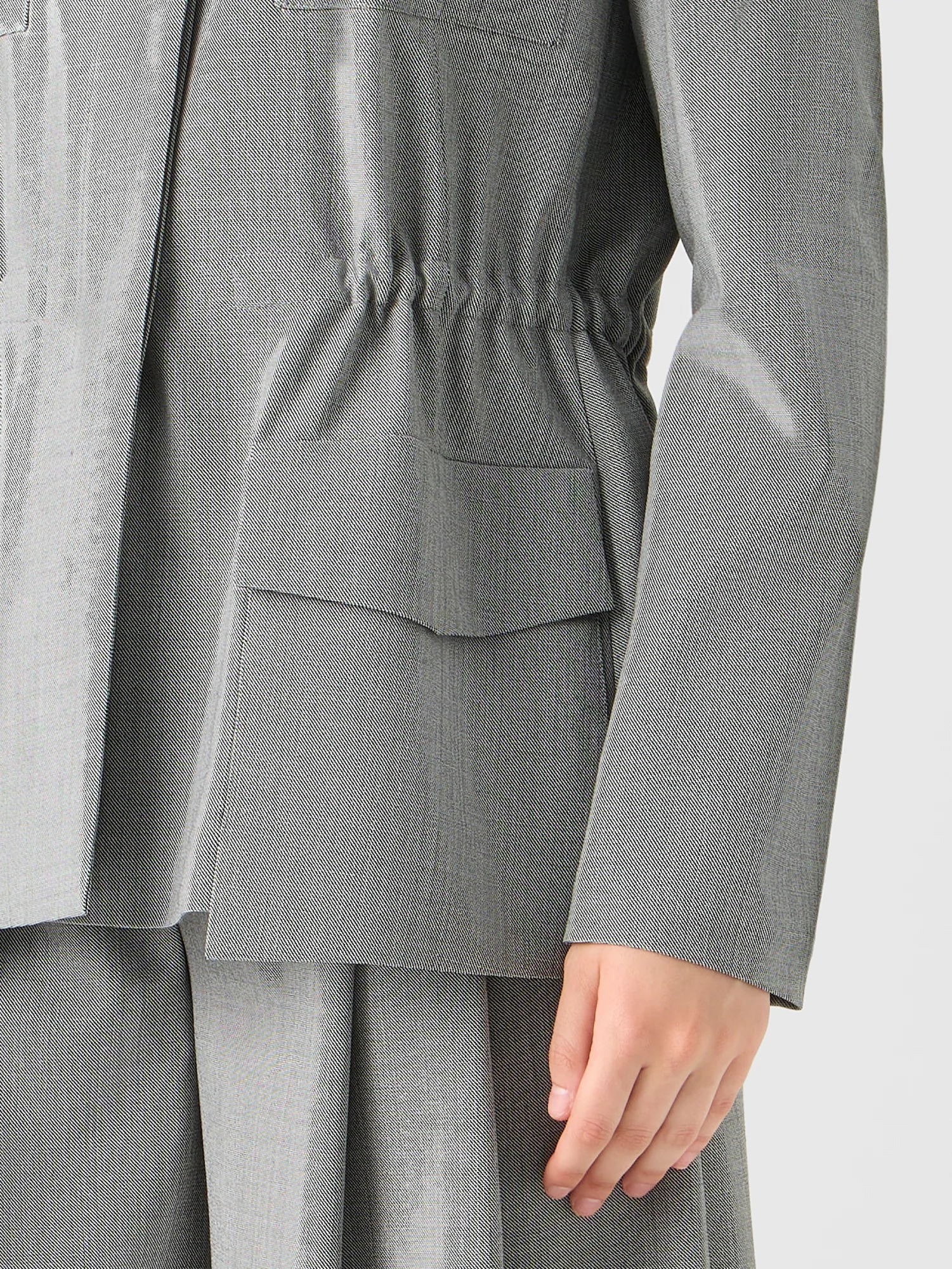 Safari Jacket in Wool Stretch Fil-a-Fil - Image 5