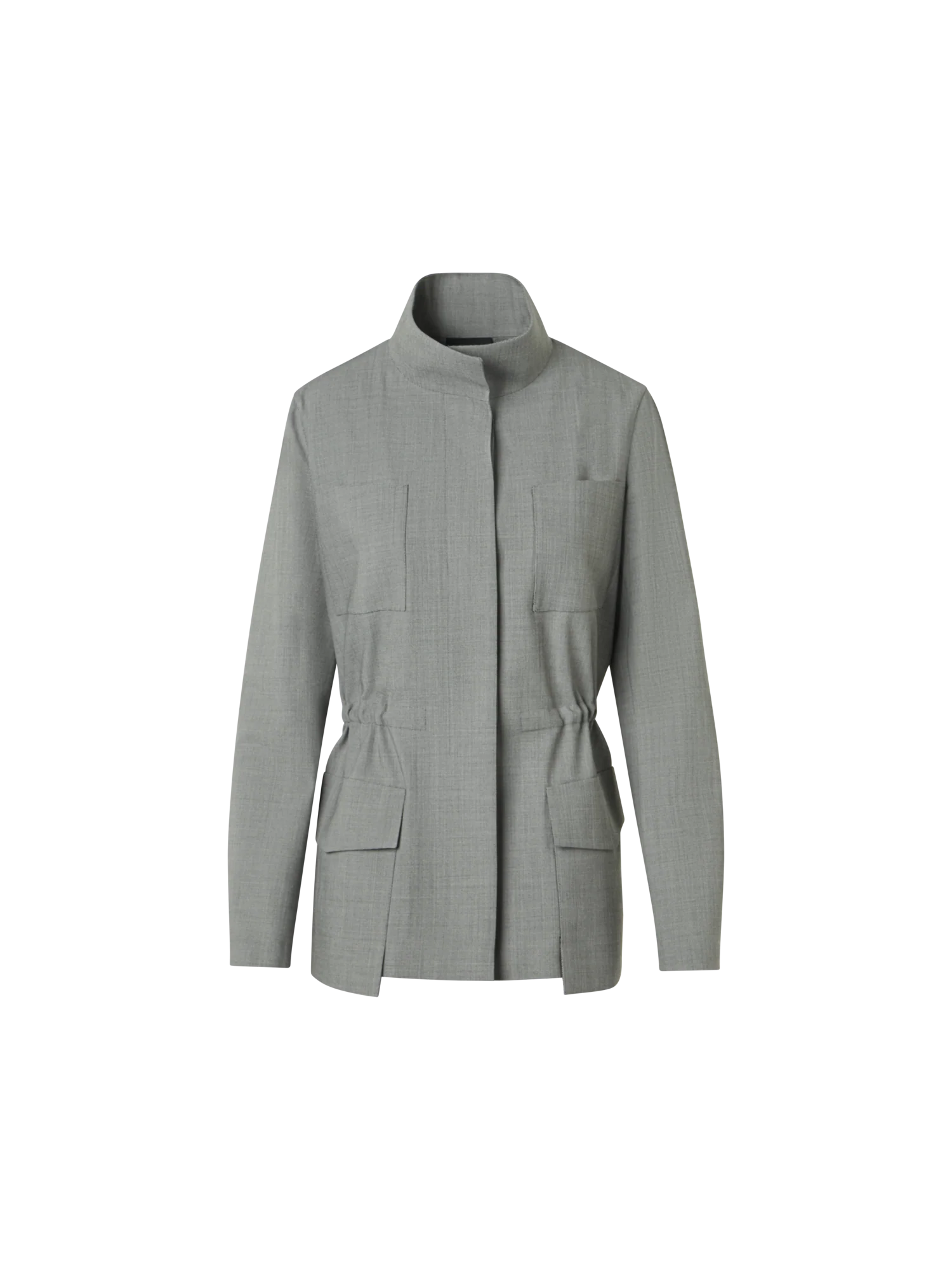 Safari Jacket in Wool Stretch Fil-a-Fil - Image 6