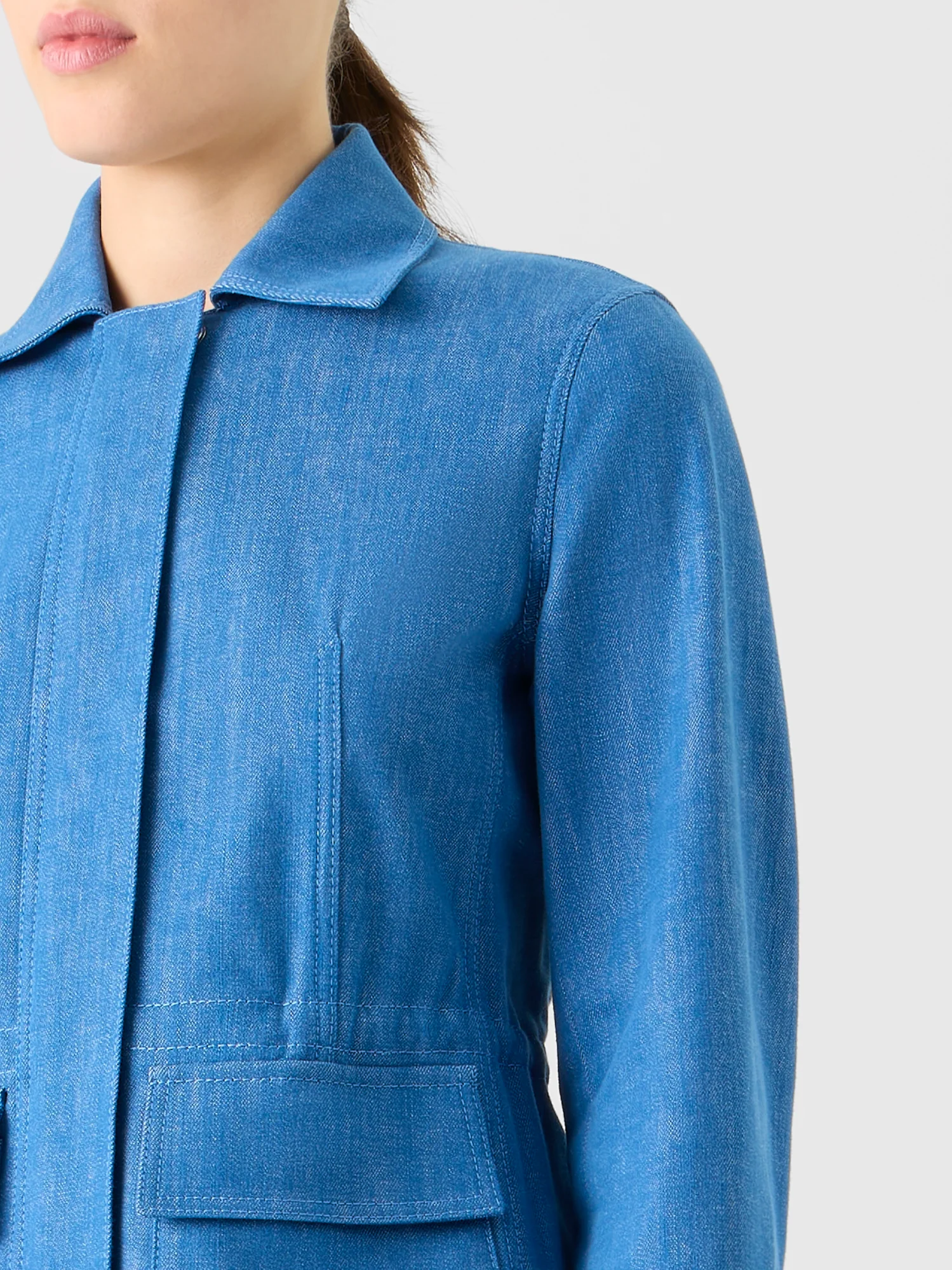 Short Cotton Stretch Denim Jacket - Image 3