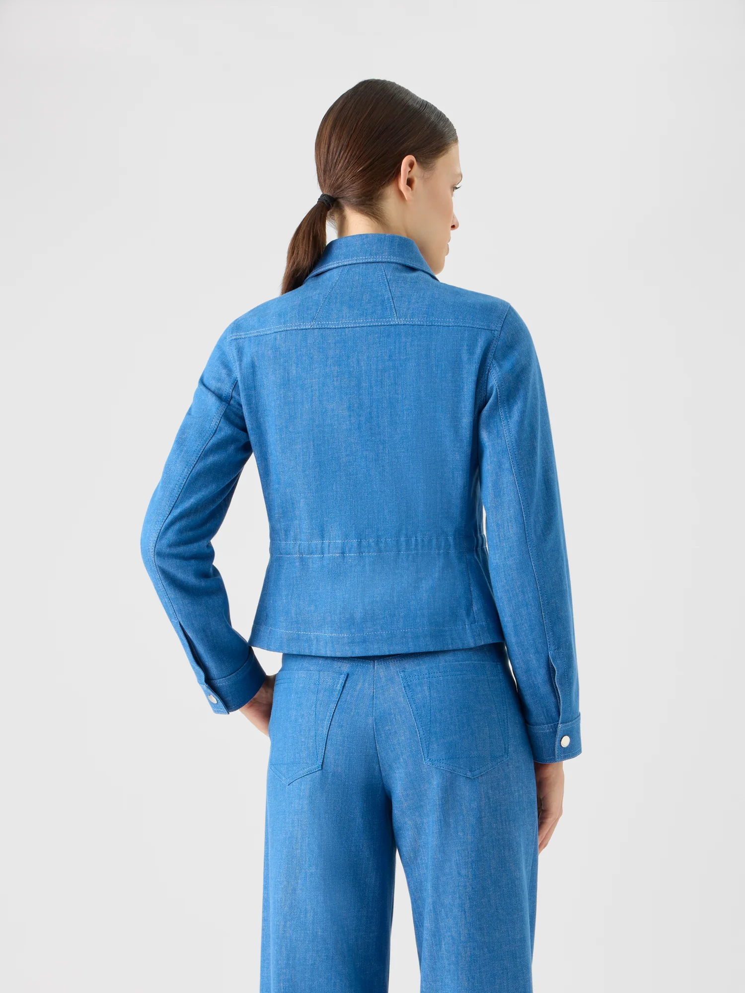 Short Cotton Stretch Denim Jacket - Image 5