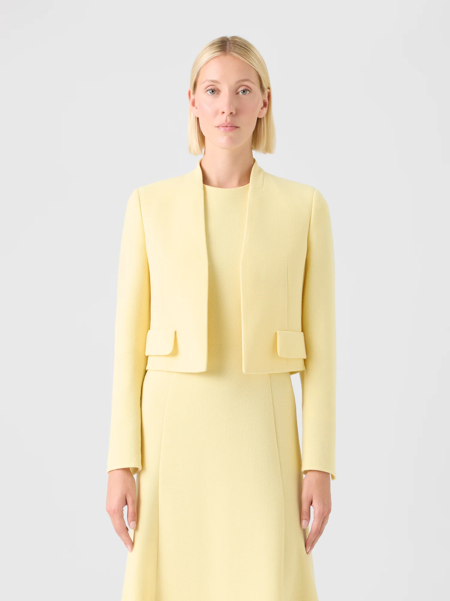 Short Wool Crêpe Double-Face Jacket - Image 2