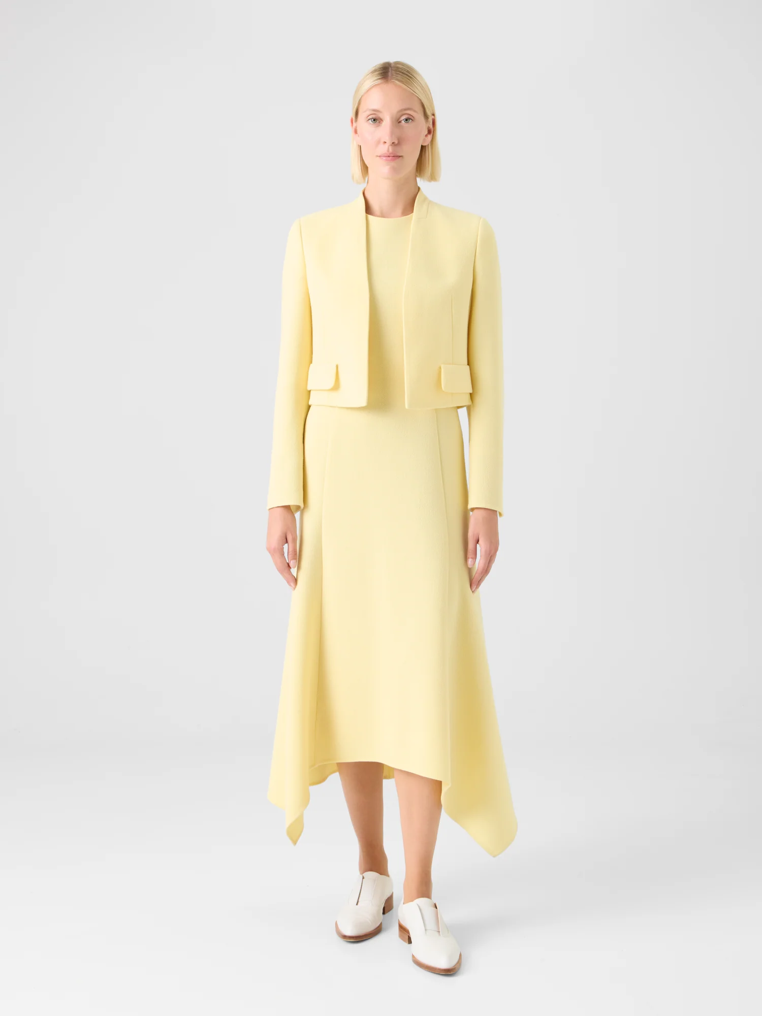 Short Wool Crêpe Double-Face Jacket - Image 6