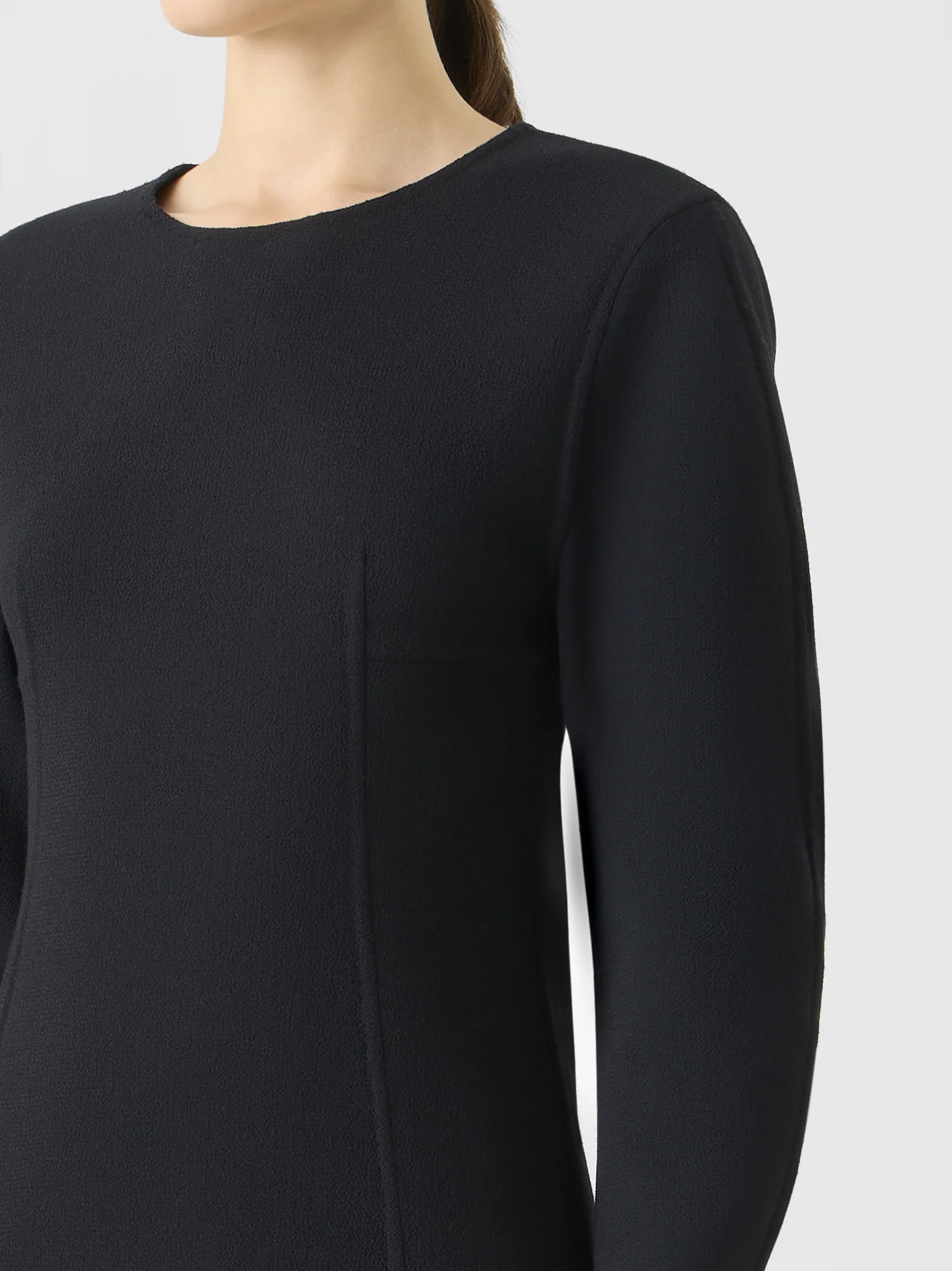 Short Wool Crêpe Double-Face Sheath Dress - Image 4