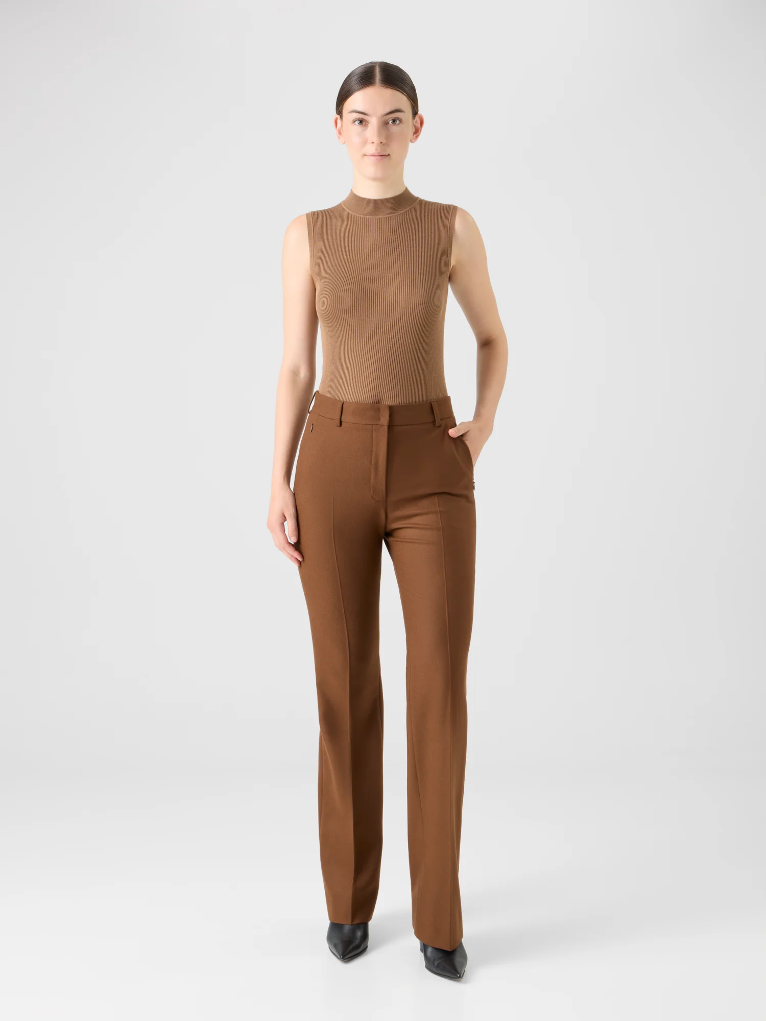 Silk-Cotton Rib Knit Top - Image 2
