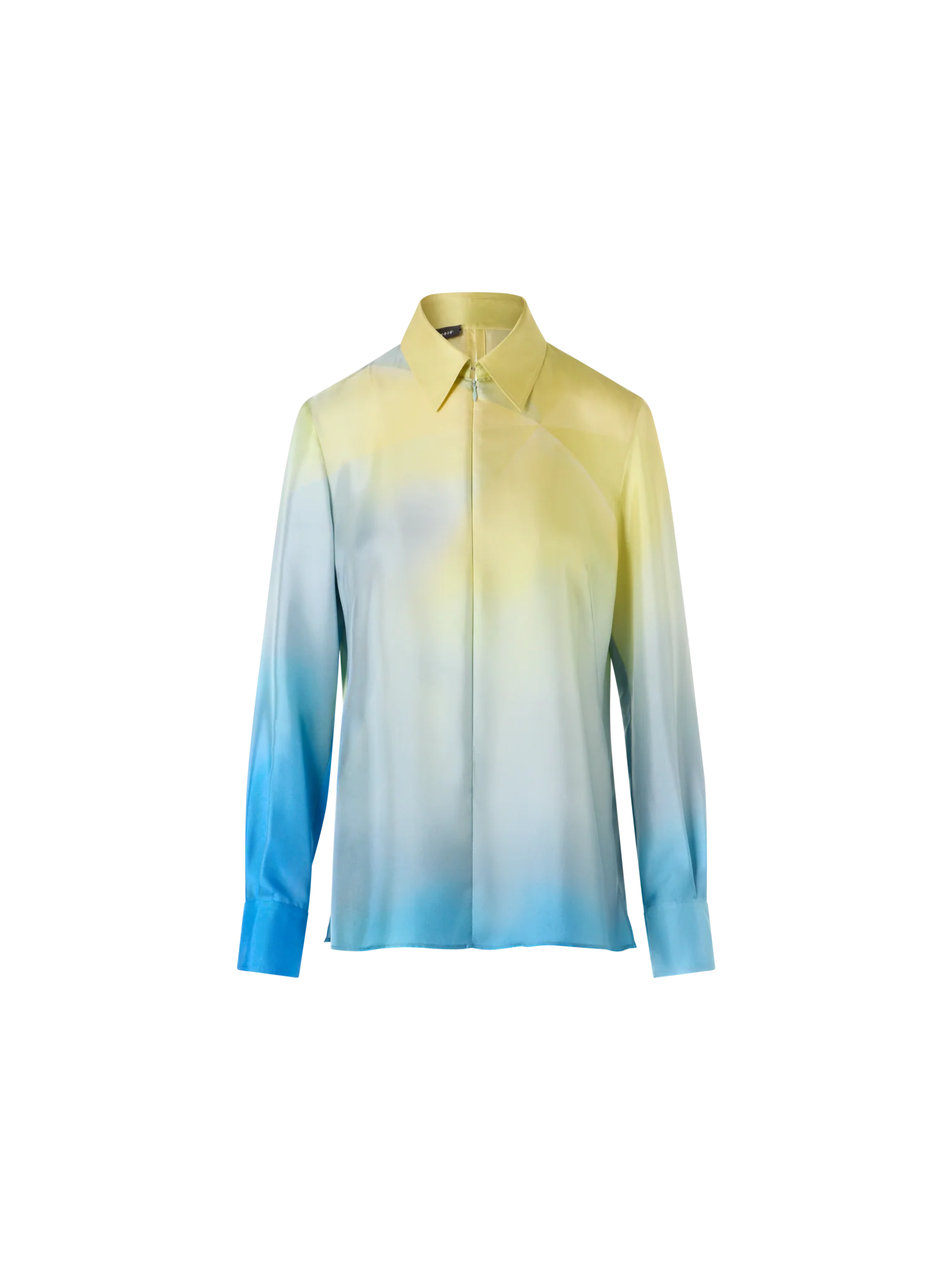 Silk Twill Tunic Blouse with Sunbeam Print