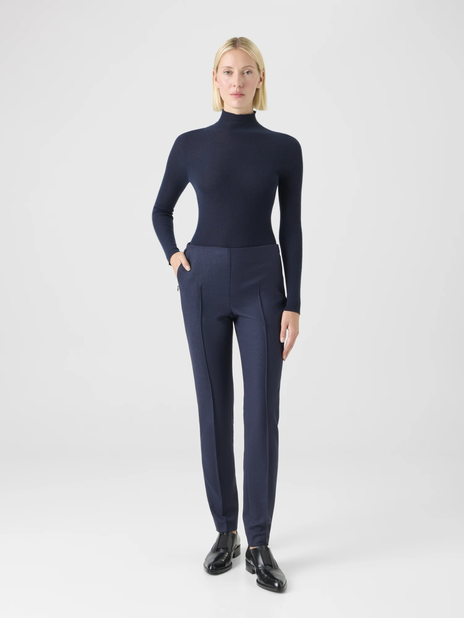 Slim Wool Stretch Flannel Pants - Image 2