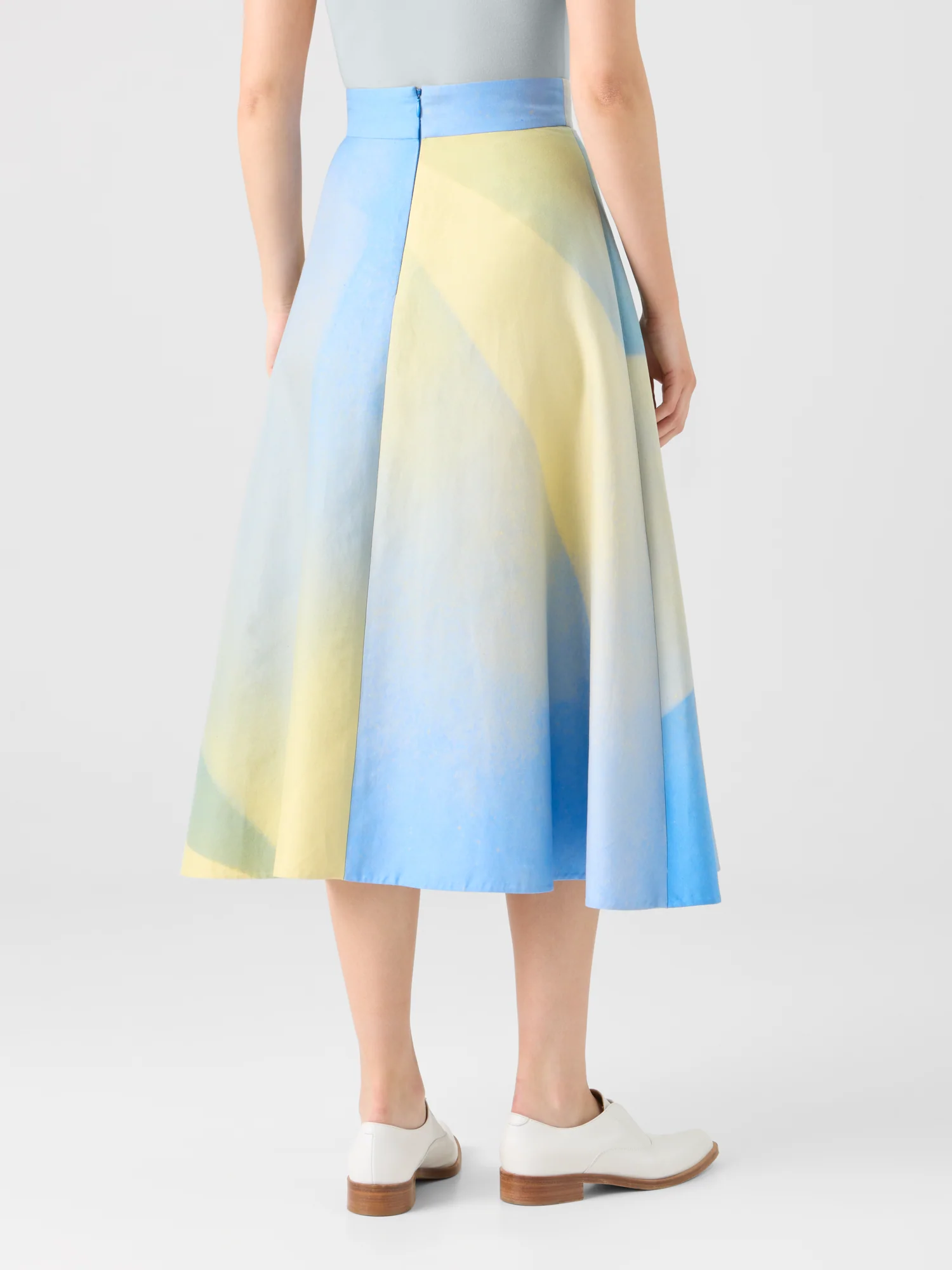 Sunbeam Print Cotton Double-Weave Midi Skirt - Image 4