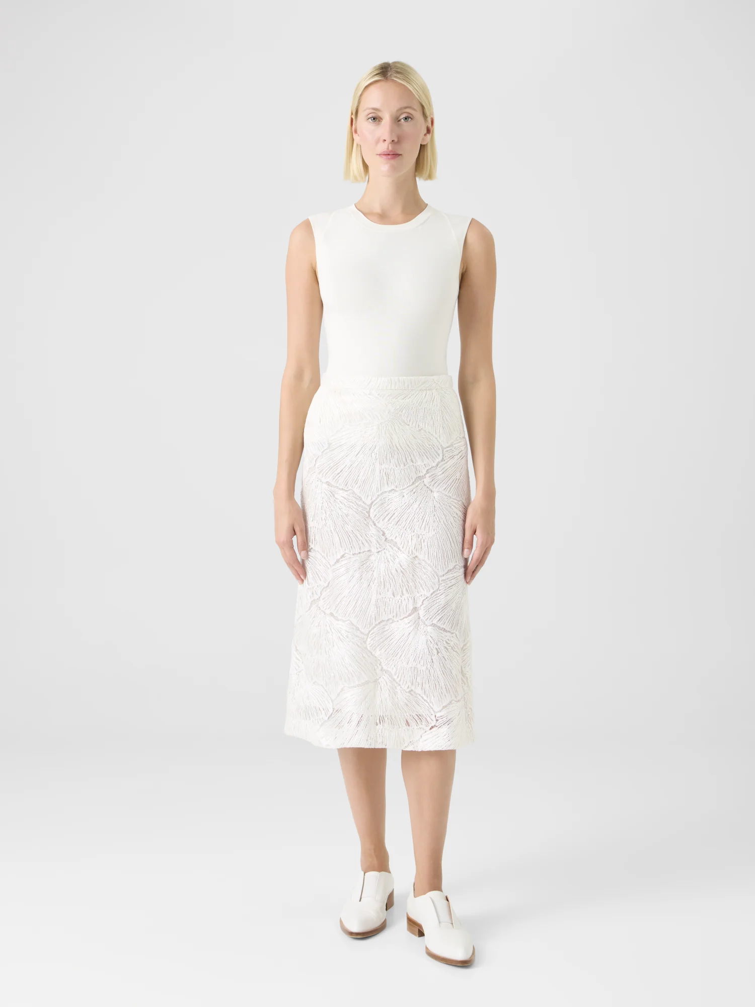Techno Lacquered Sea Fan Lace A-Line Skirt - Image 2