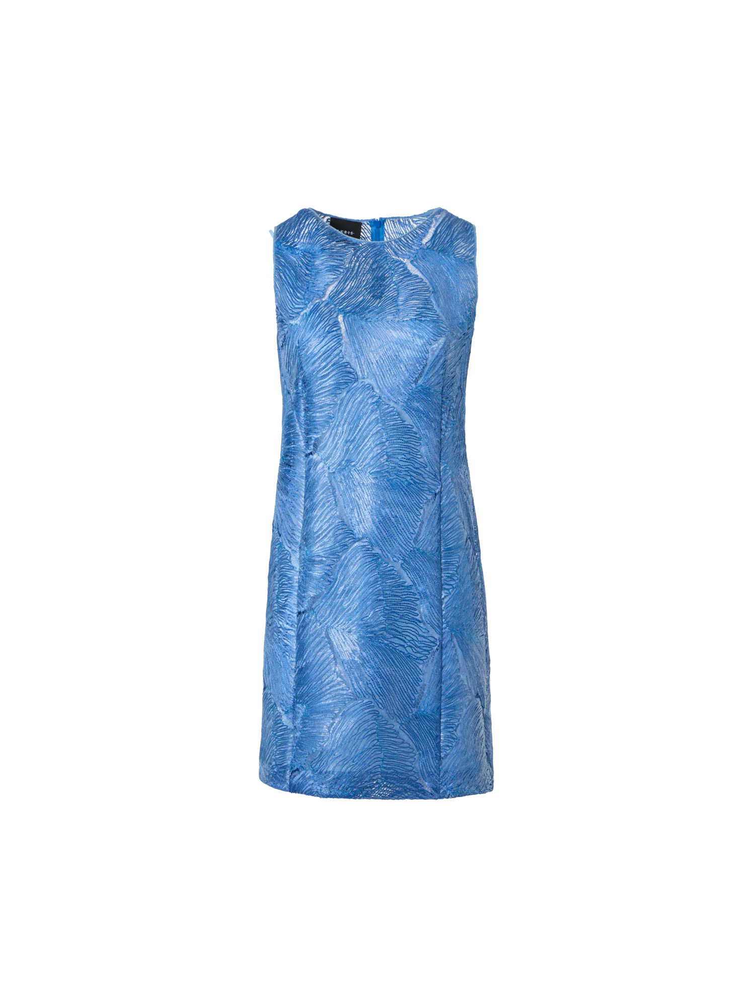 Techno Lacquered Sea Fan Lace Sheath Dress