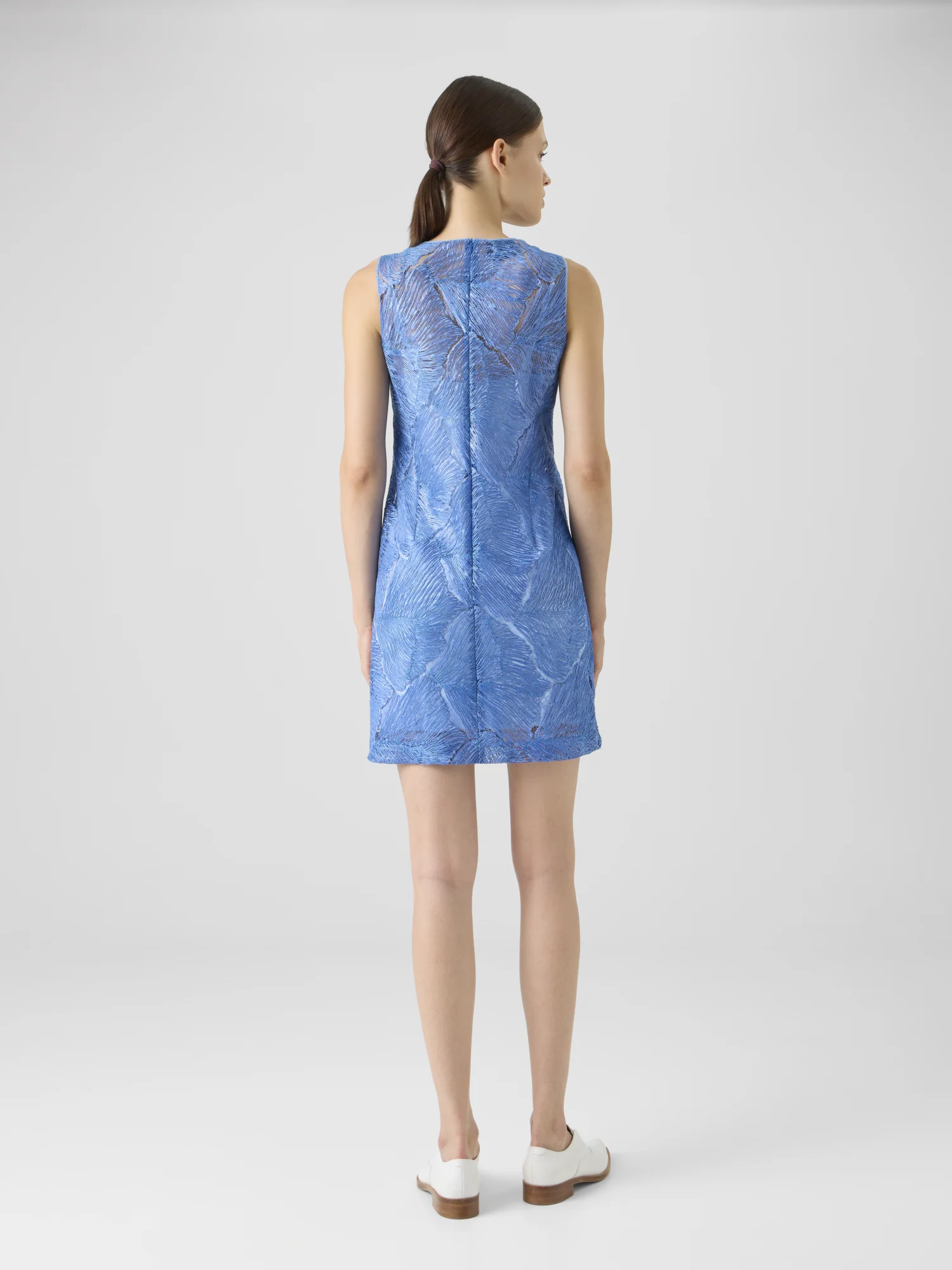 Techno Lacquered Sea Fan Lace Sheath Dress - Image 6
