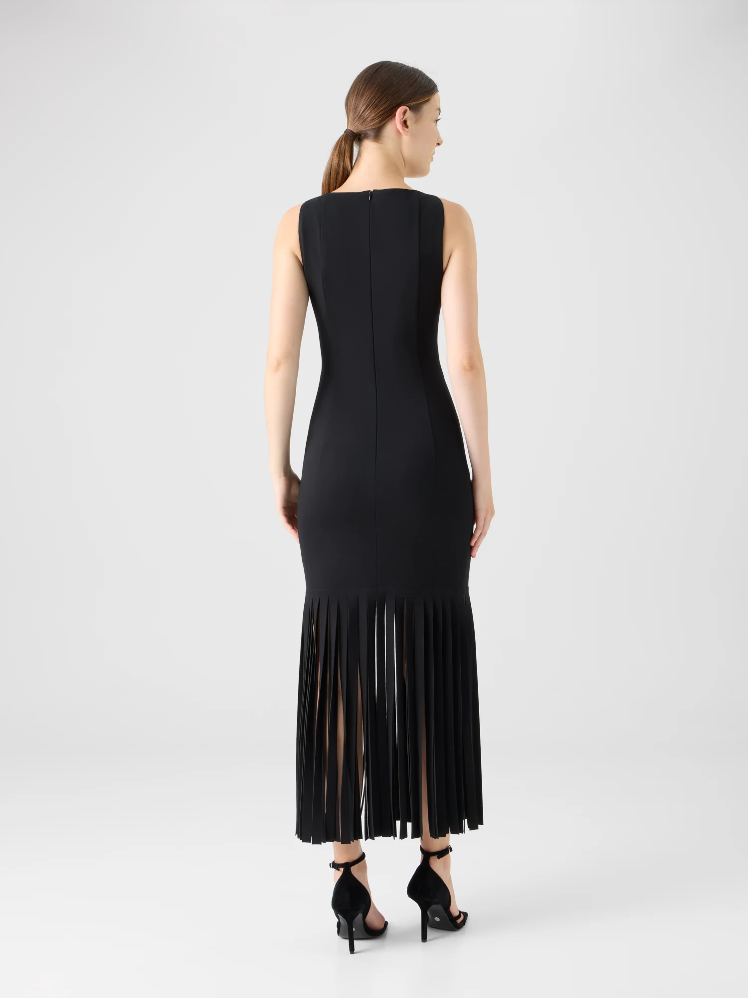 Viscose Jersey Dress with Fringe Hem - Image 5