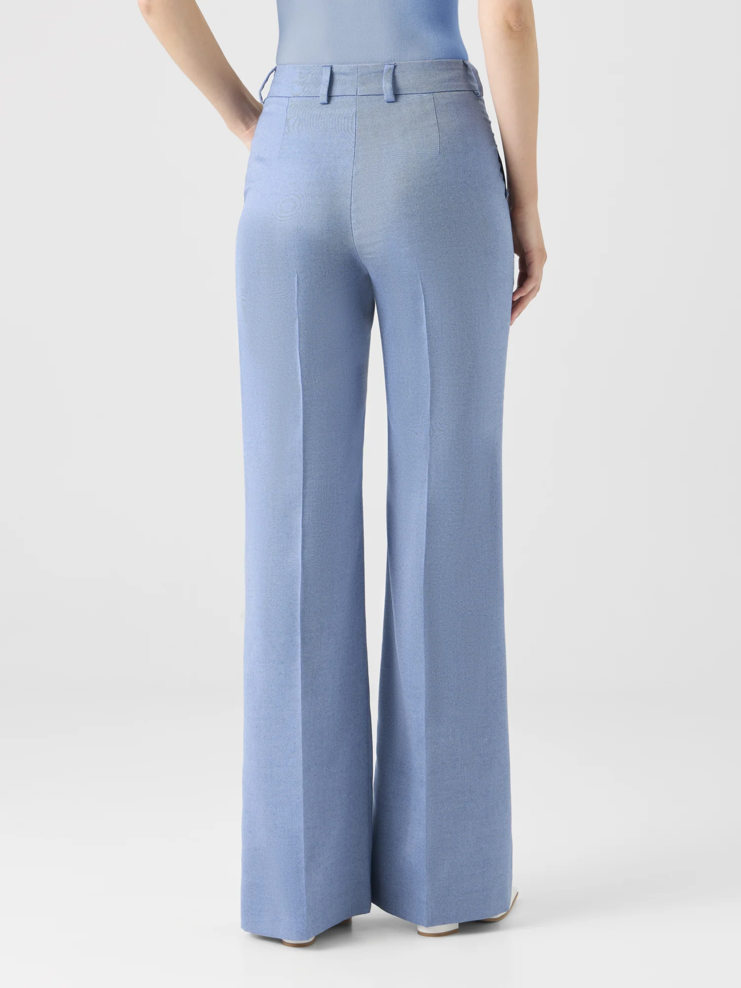 Wide-Leg Cashmere Silk Gabardine Pants - Image 5