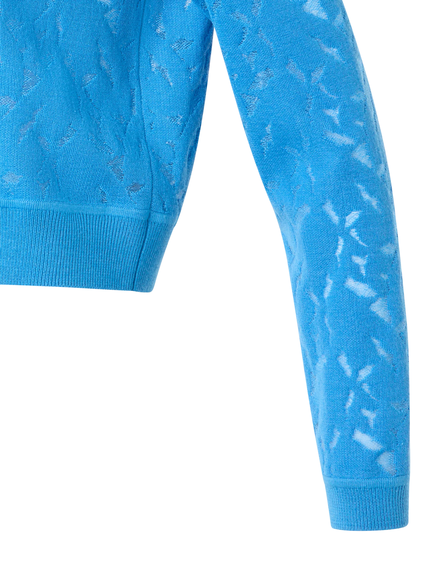 Wool-Silk Whitecaps Intarsia Cardigan - Image 4