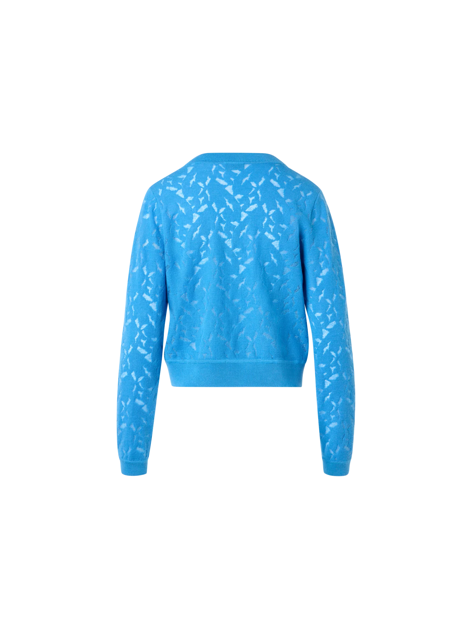 Wool-Silk Whitecaps Intarsia Cardigan - Image 5