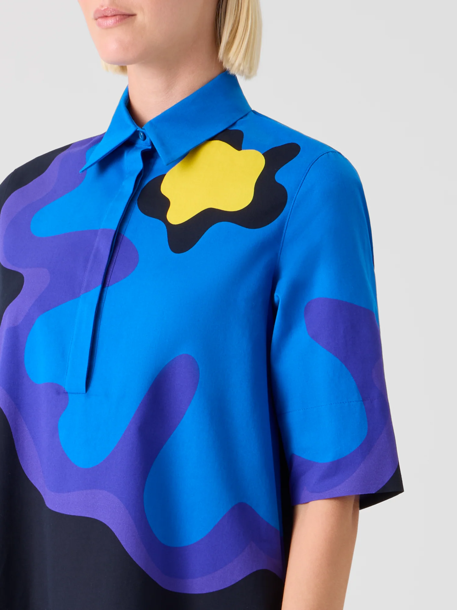 XL Pop Dot Flower Cotton Dress - Image 3