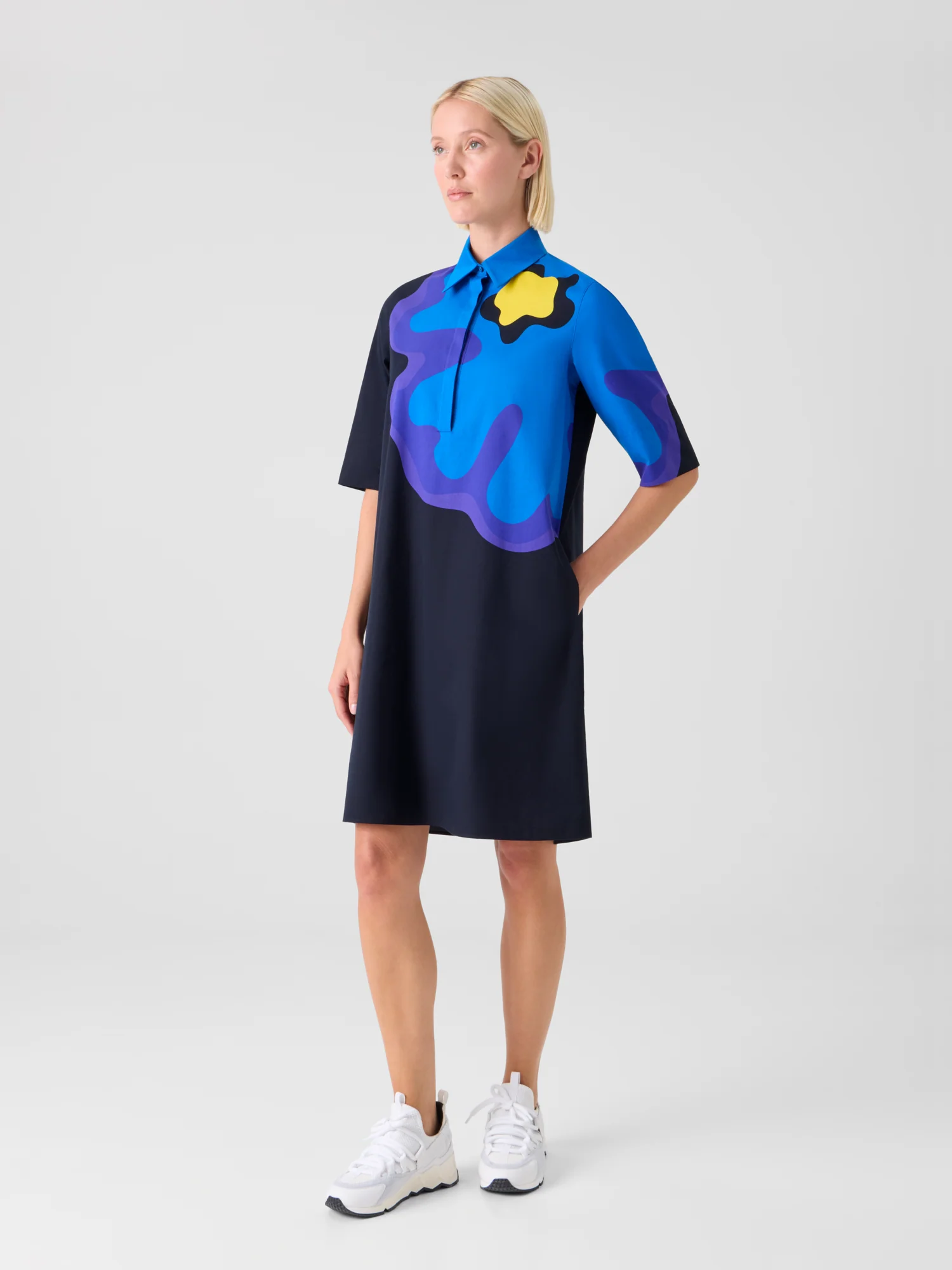 XL Pop Dot Flower Cotton Dress - Image 4
