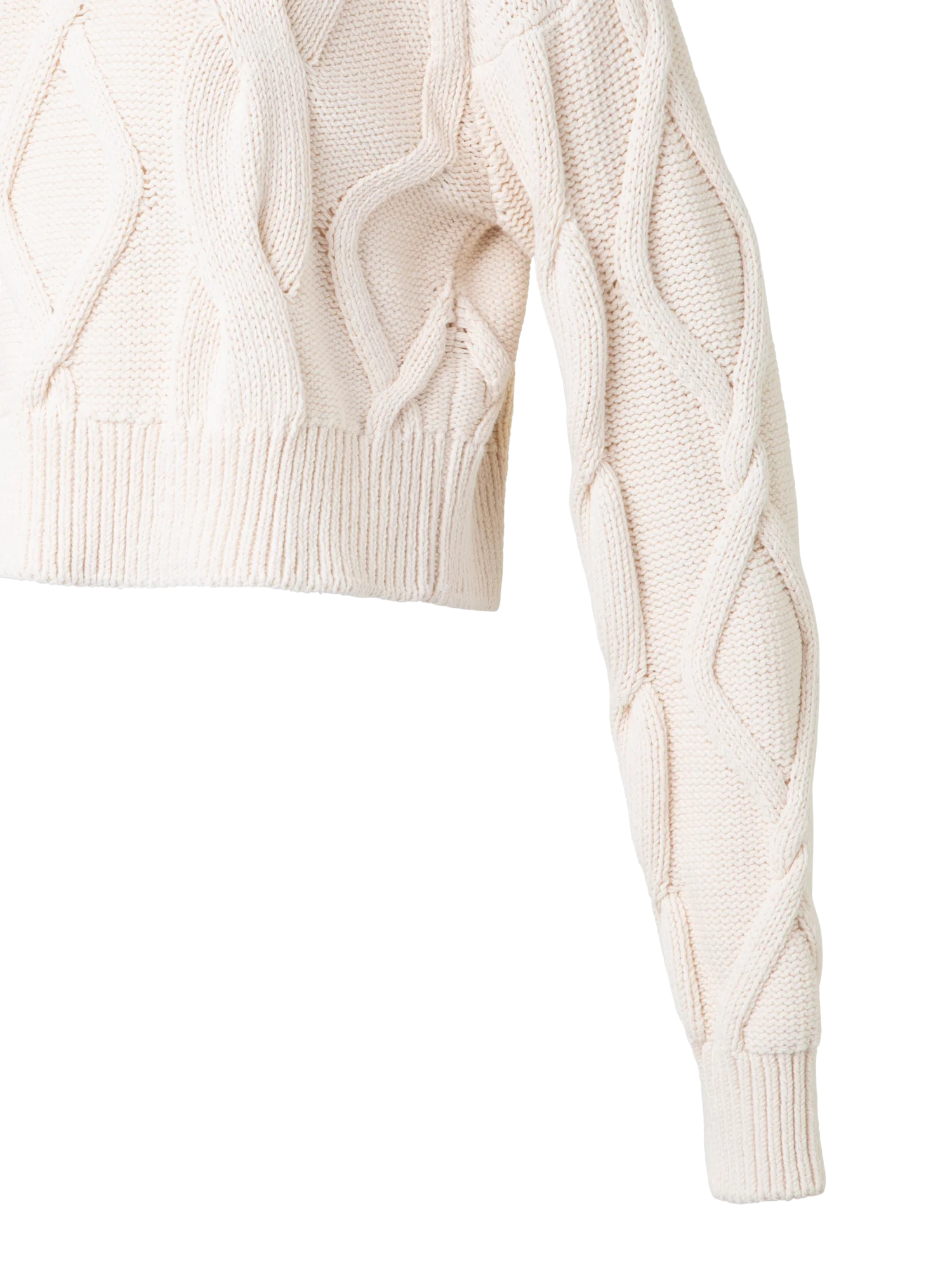 Crew Neck Sweater in Chunky Cable Cotton - Image 3