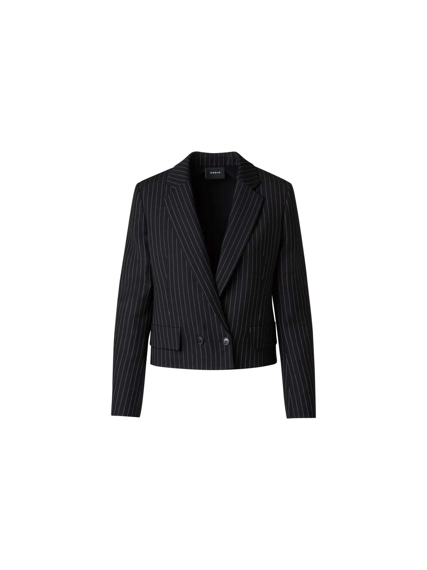 Cropped Boxy Jacket with Pinstripes