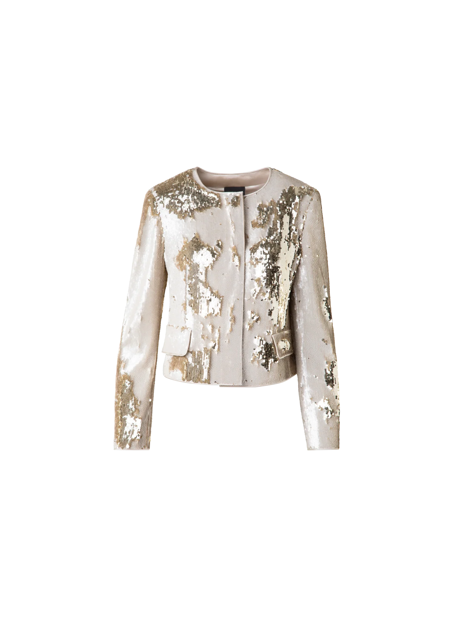 Cropped Jacket with Dual Sequins
