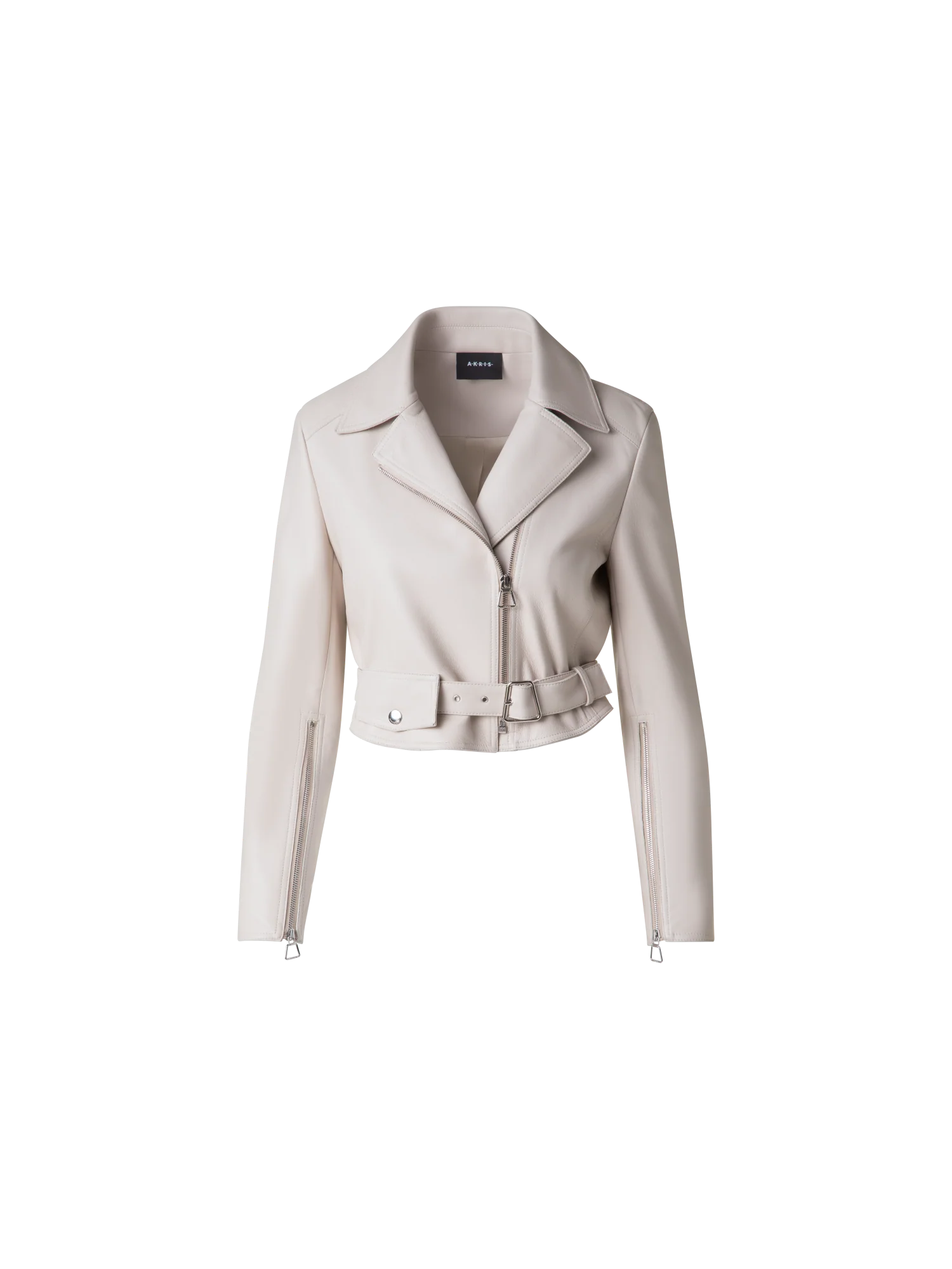 Cropped Leather Biker Jacket