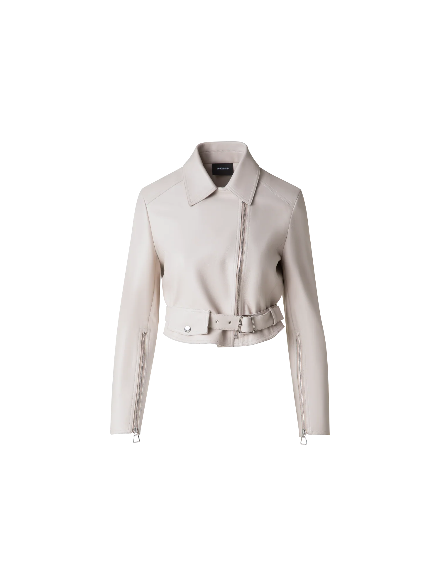 Cropped Leather Biker Jacket - Image 6