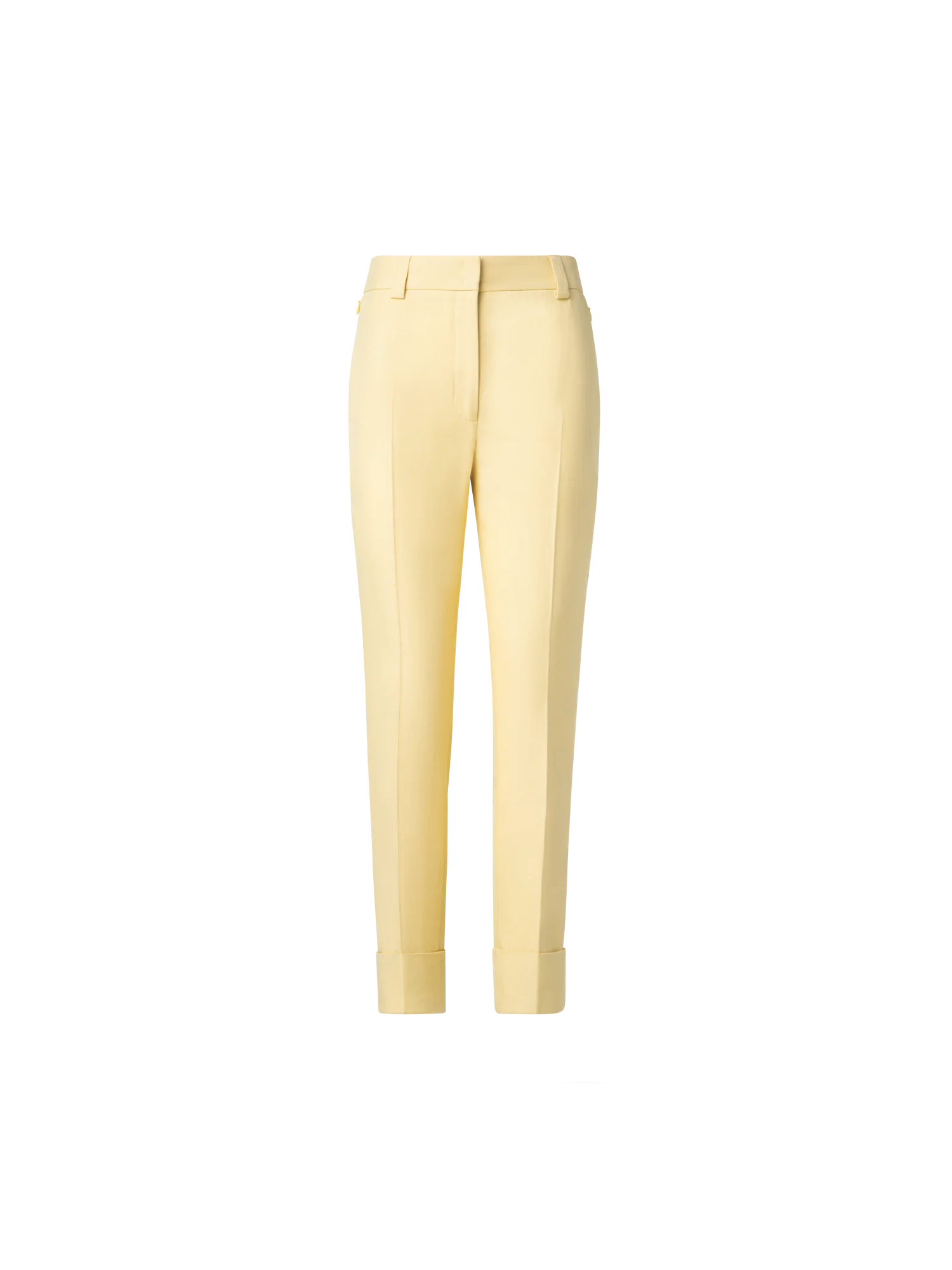 Cropped Tapered Cotton Silk Double-Face Pants