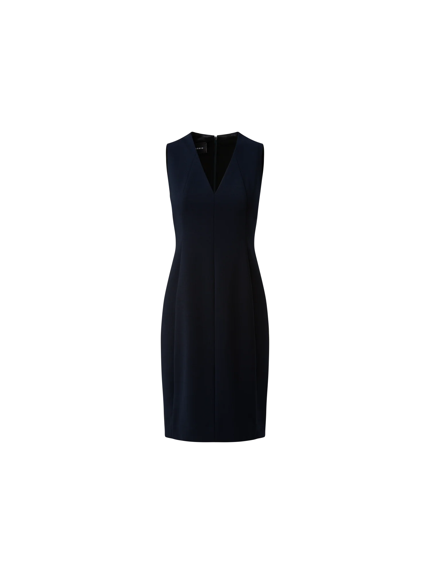 Sleeveless V-Neck Wool Double-Face Sheath Dress