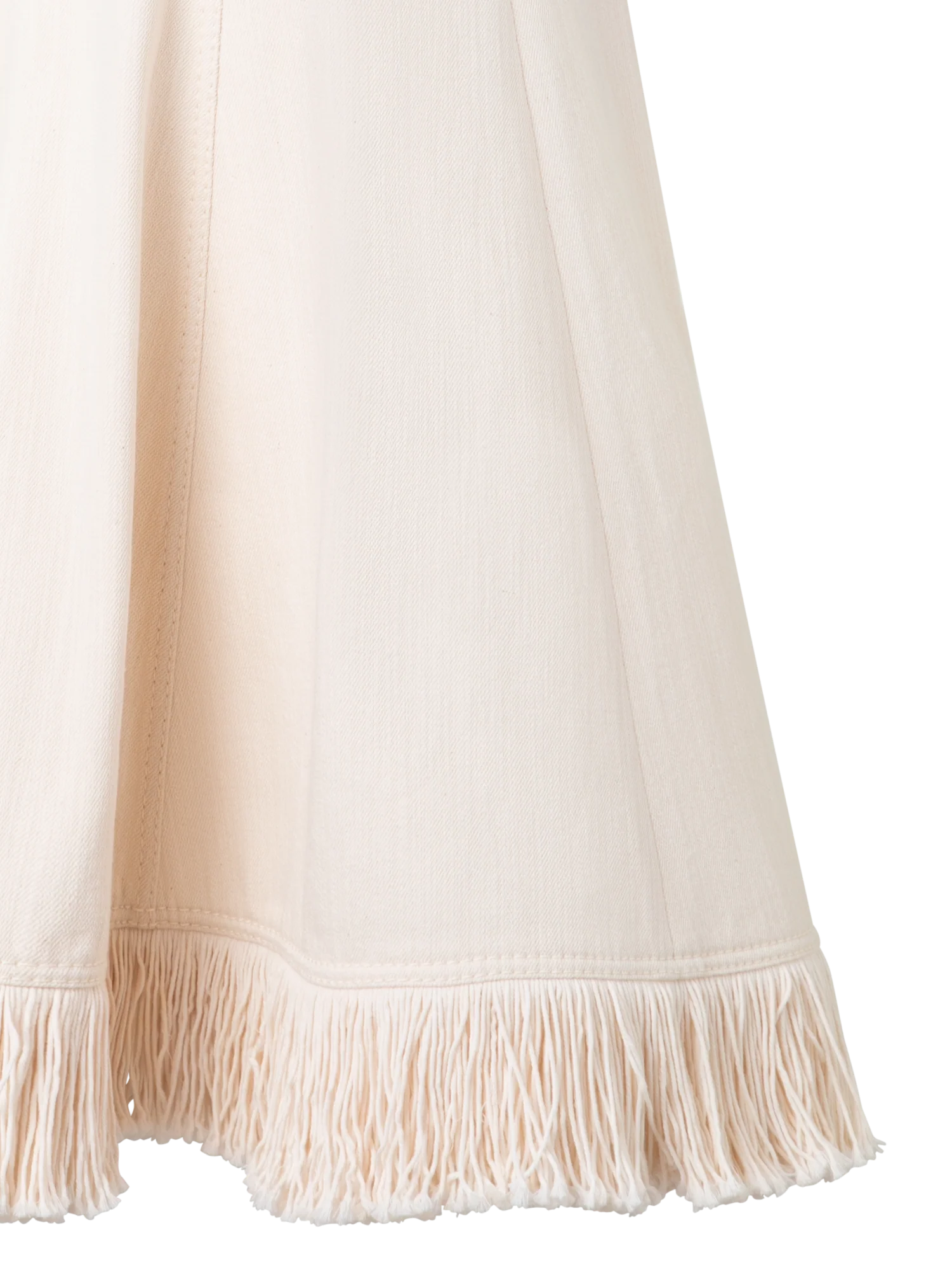 Fit and Flare Denim Midi Dress with Fringes - Image 2