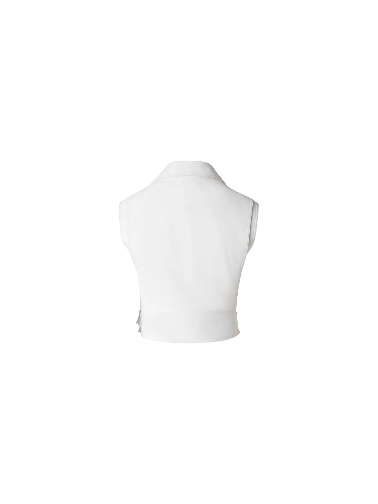 Fitted Biker Style Leather Gilet - Image 4