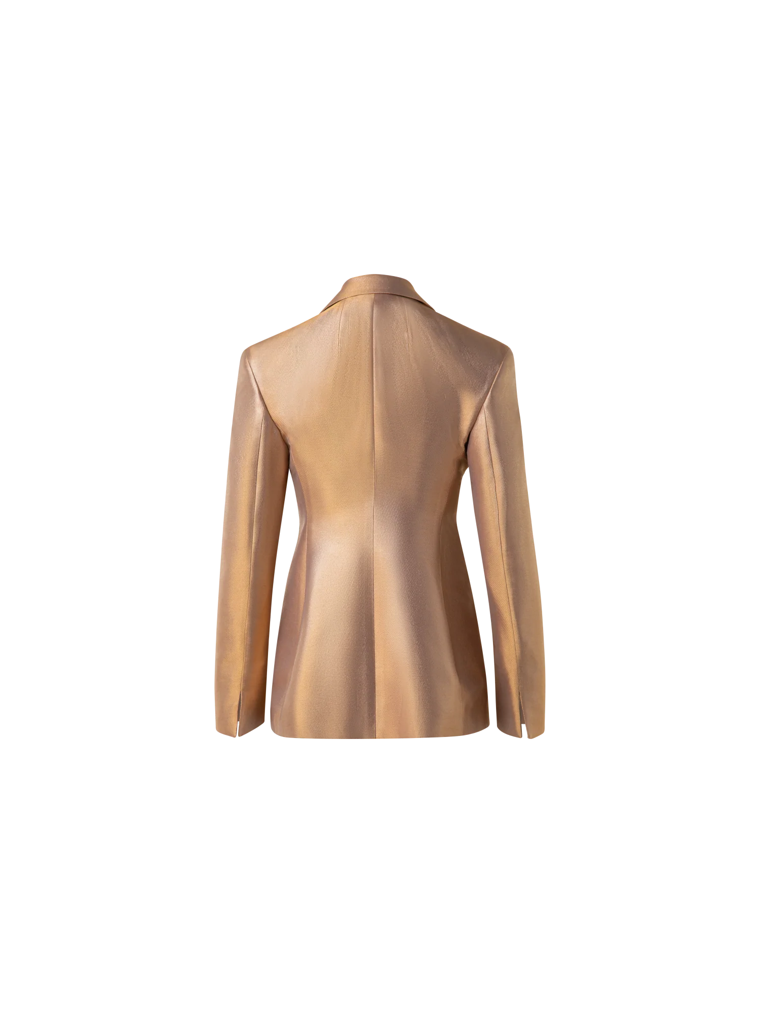 Fitted Single Breasted Jacket in Golden Lurex - Image 3