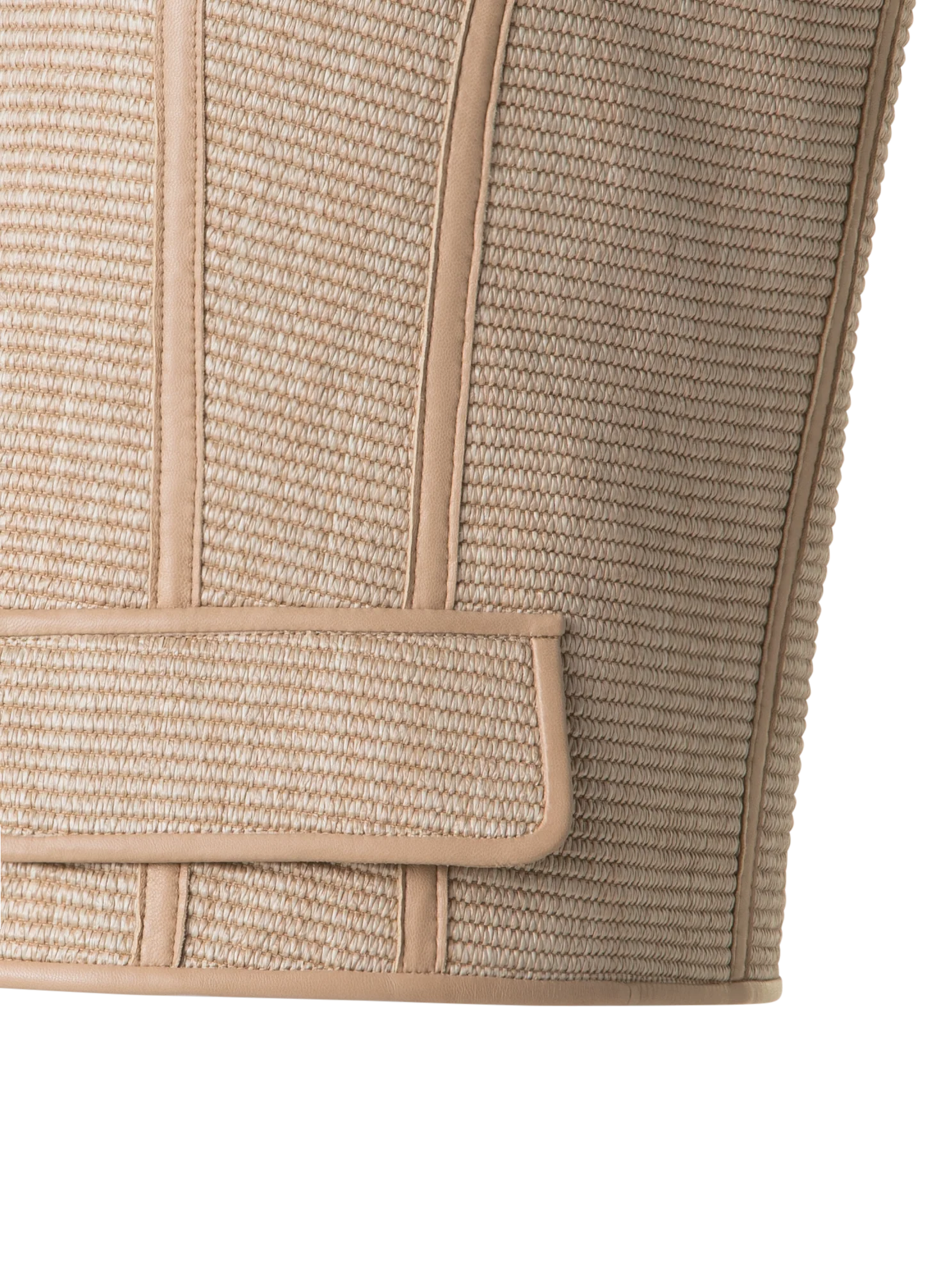 Gilet in Soft Cotton Raffia with Leather Trim - Image 3