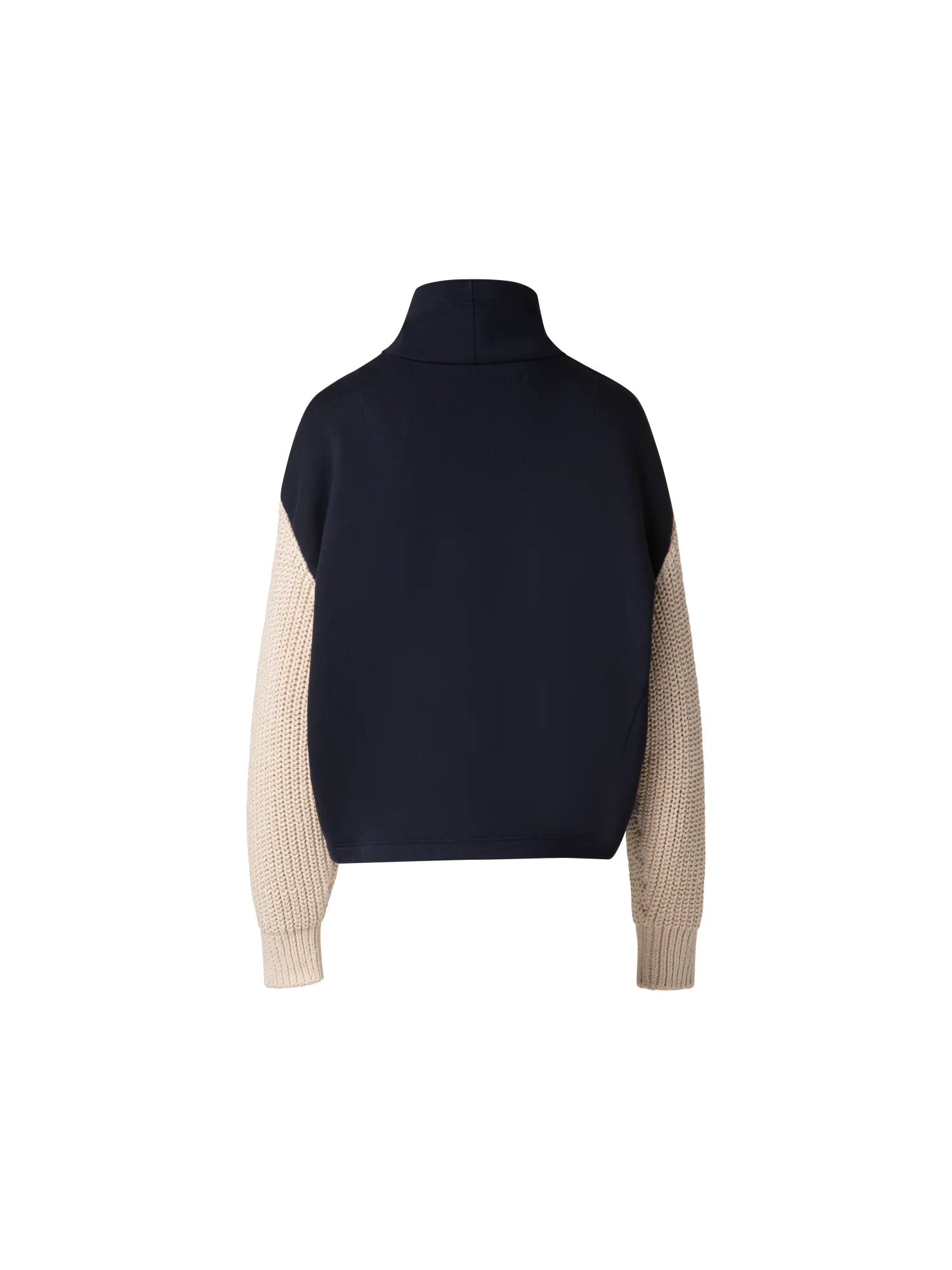Jersey Hoodie with Knit Sleeves - Image 4
