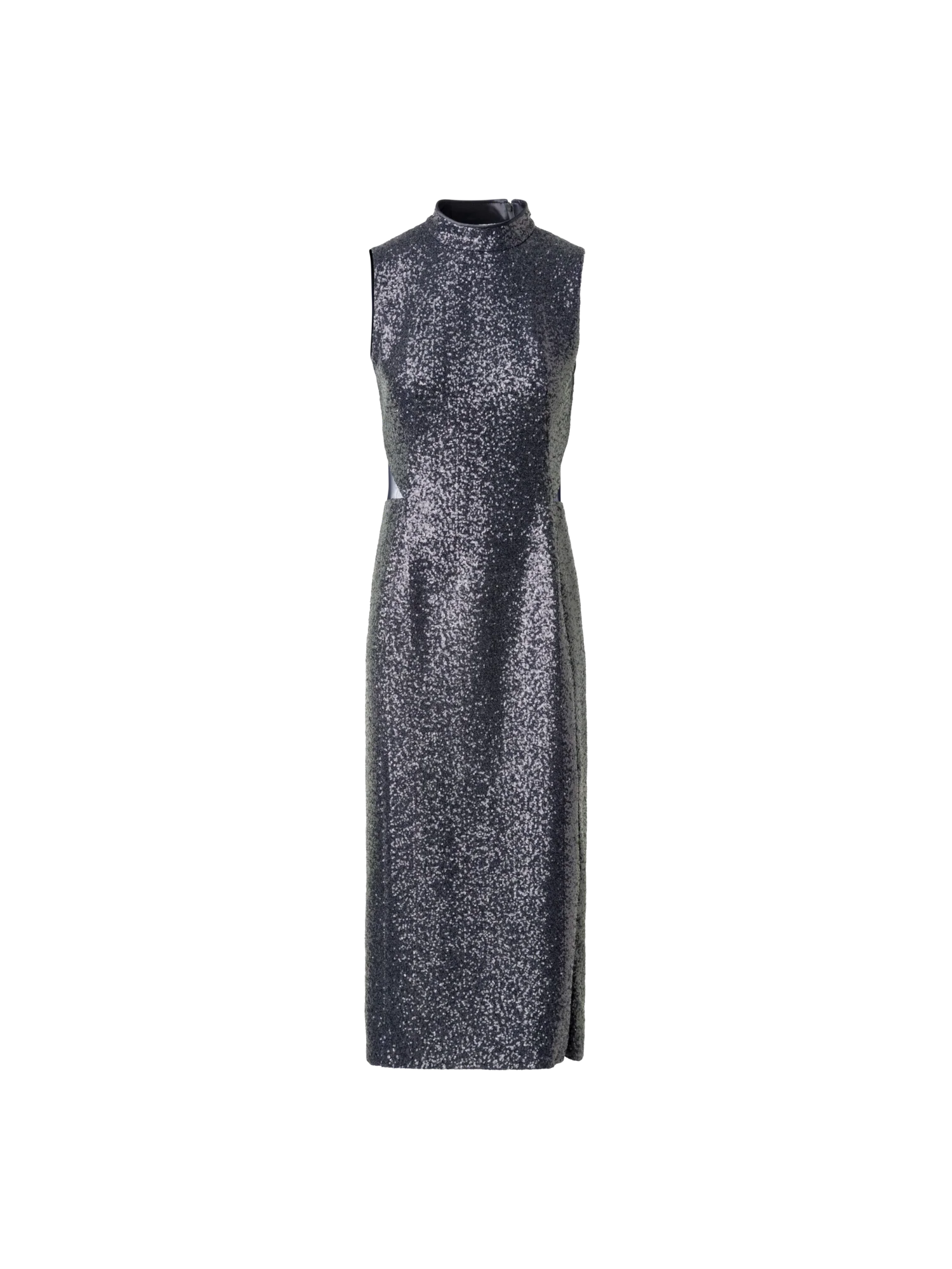 Sequined Sheath Dress with Open Back