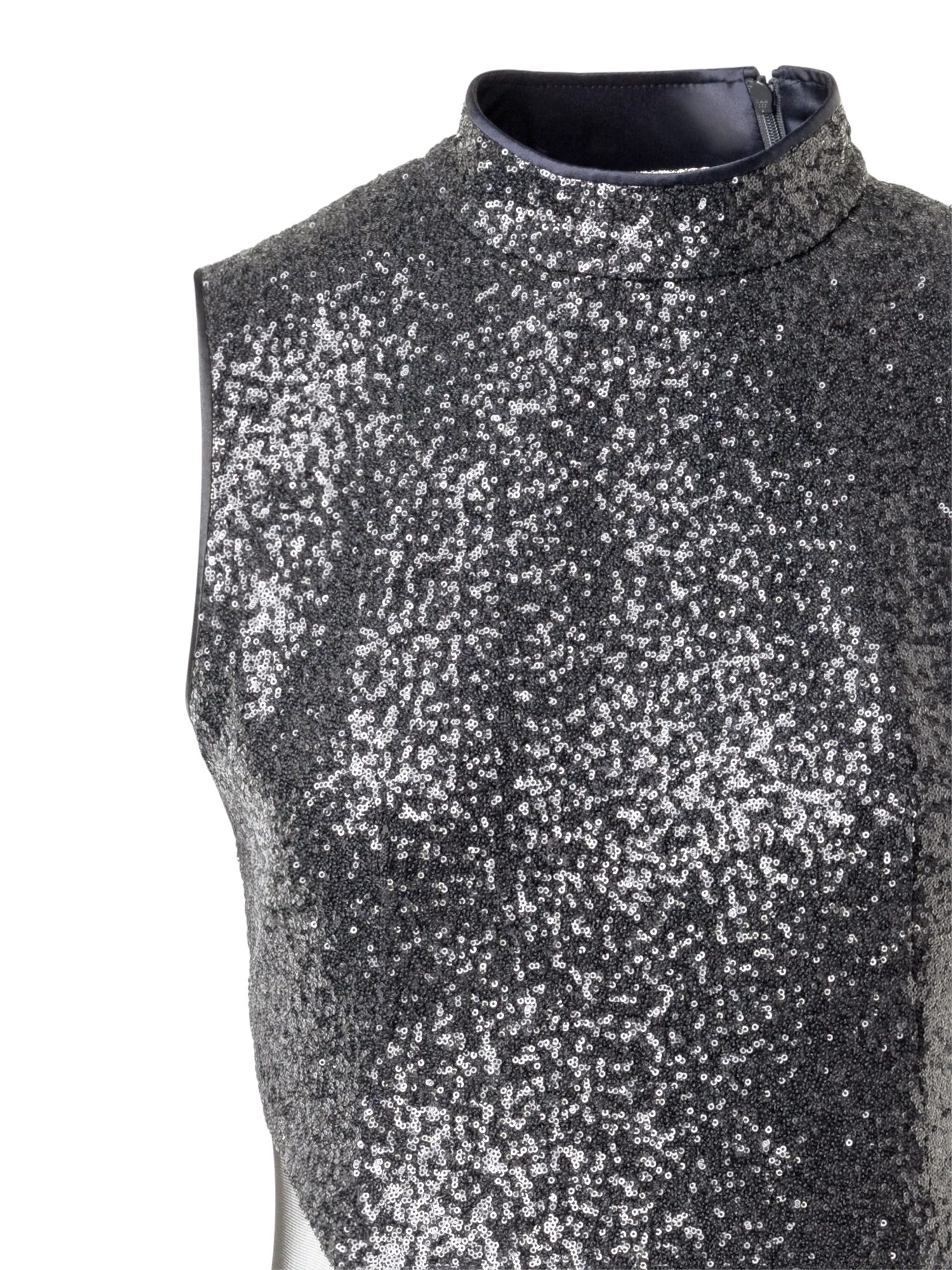 Sequined Sheath Dress with Open Back - Image 2