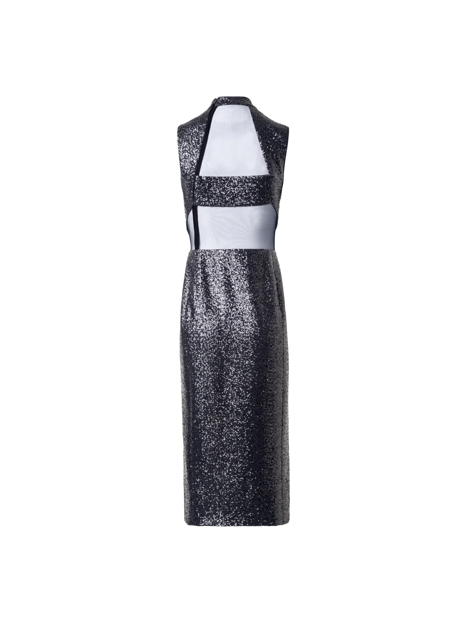 Sequined Sheath Dress with Open Back - Image 4