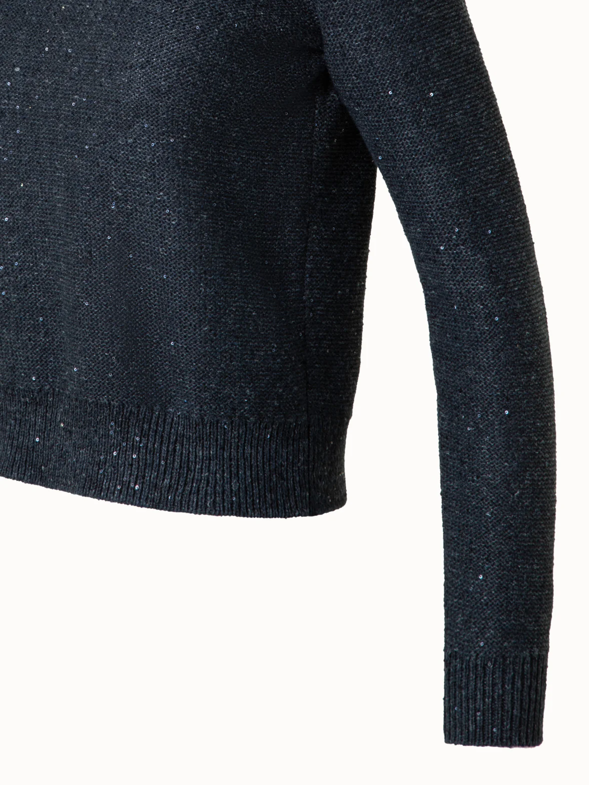 Knit Sweater in Linen Cotton with Micro Sequins - Image 4