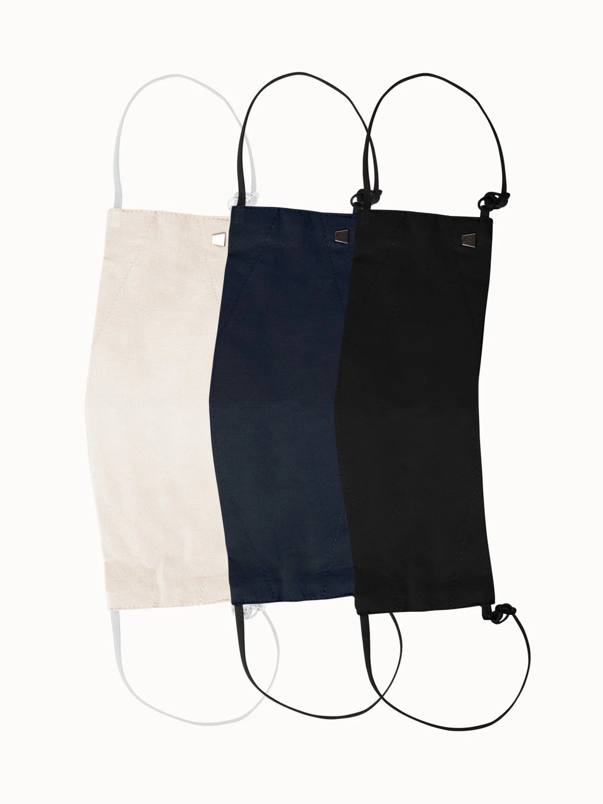 Large Cotton Face Masks Bundle - Beige/Denim/Black