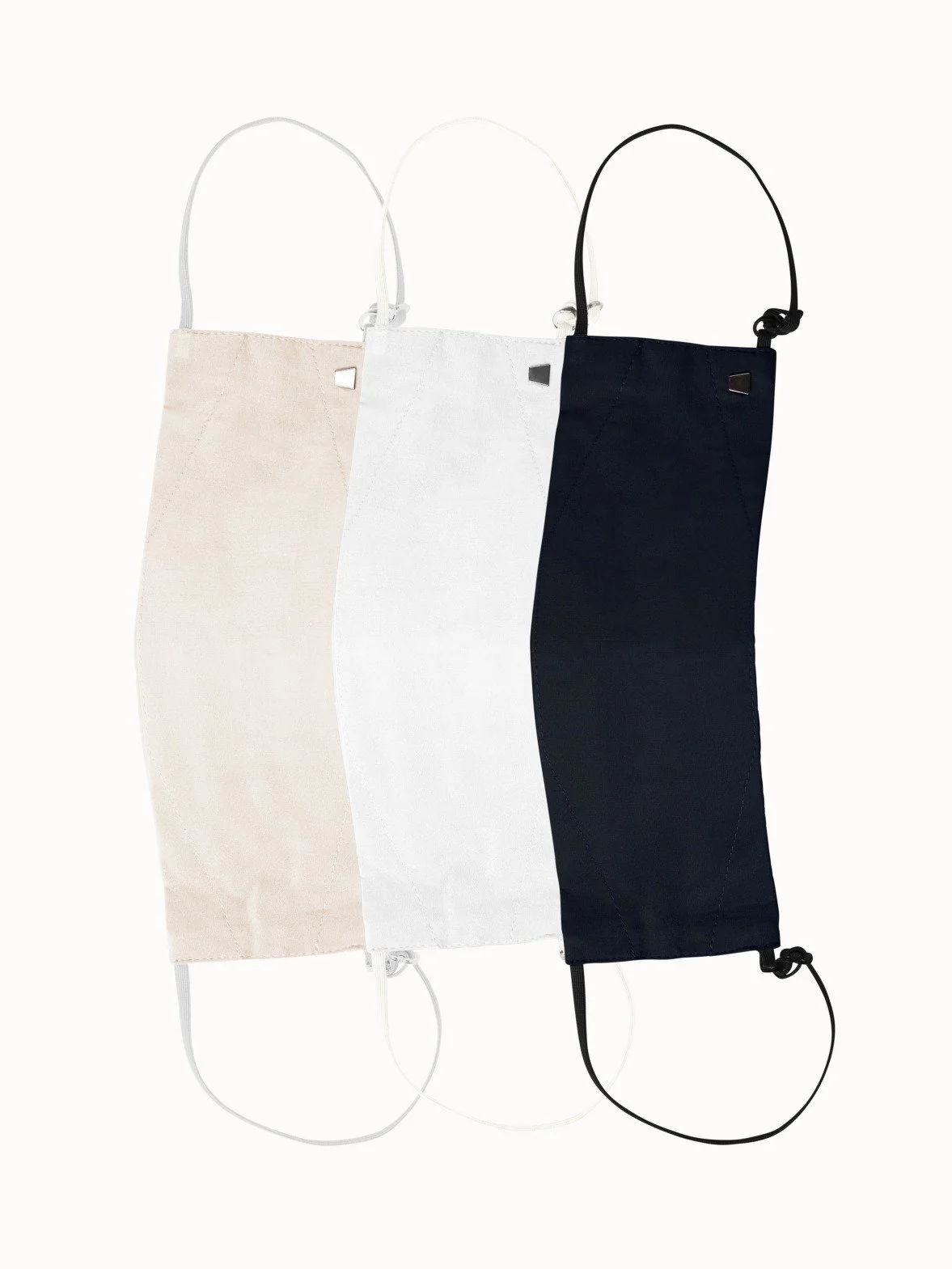 Large Cotton Face Masks Bundle - Beige/Ecru/Navy - Image 2