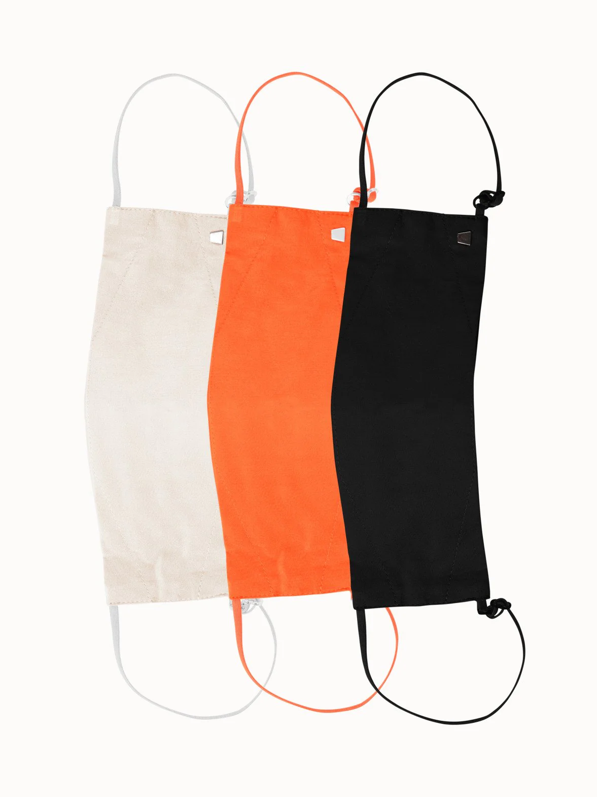 Large Cotton Face Masks Bundle - Beige/Orange/Black - Image 2