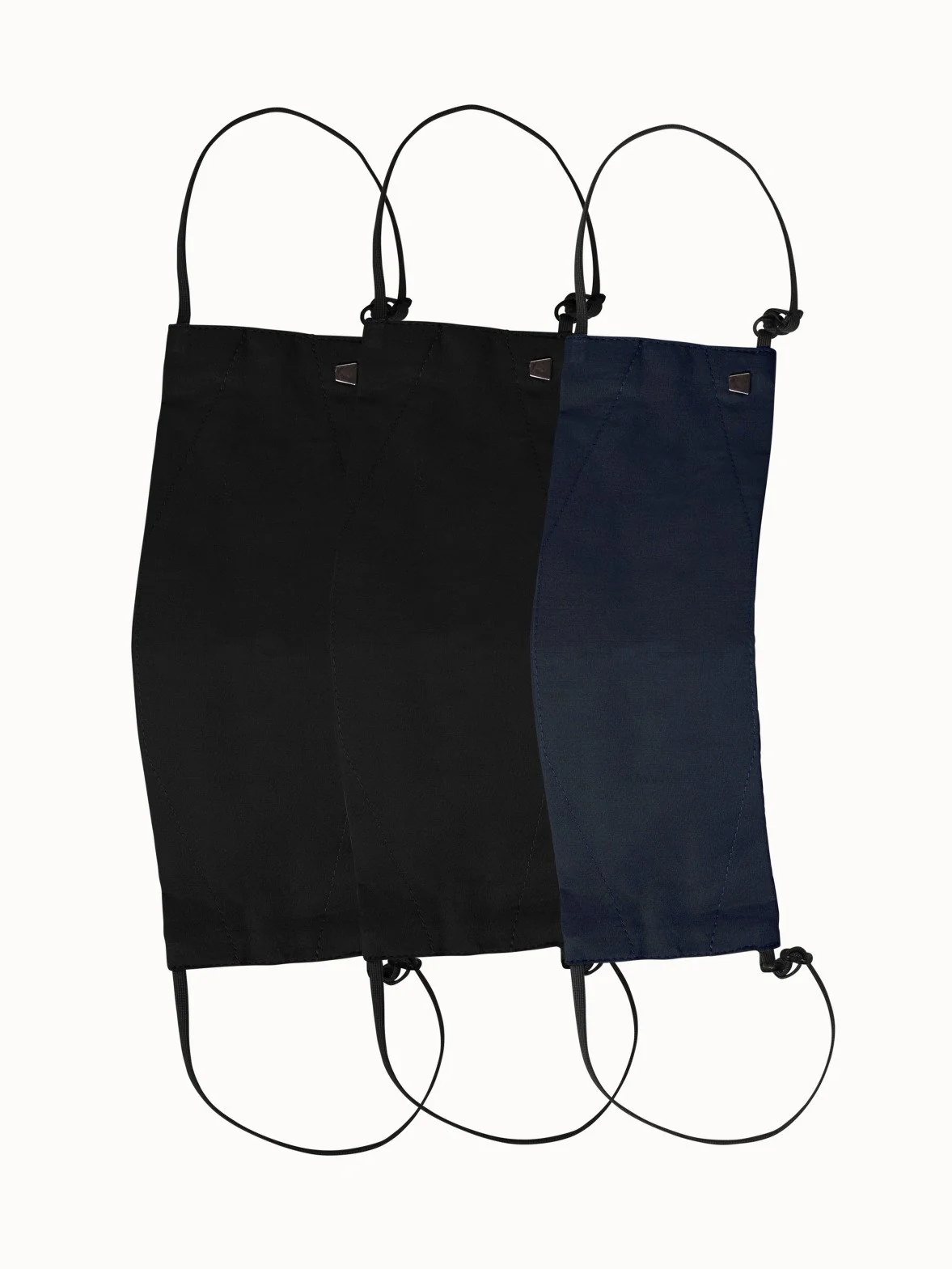 Large Cotton Face Masks Bundle - Black/Black/Denim - Image 2