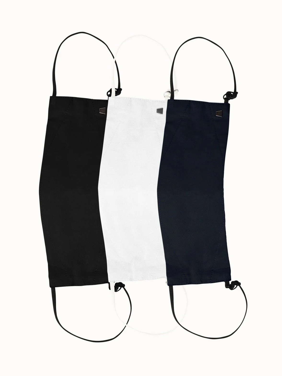 Large Cotton Face Masks Bundle - Black/Ecru/Navy - Image 2