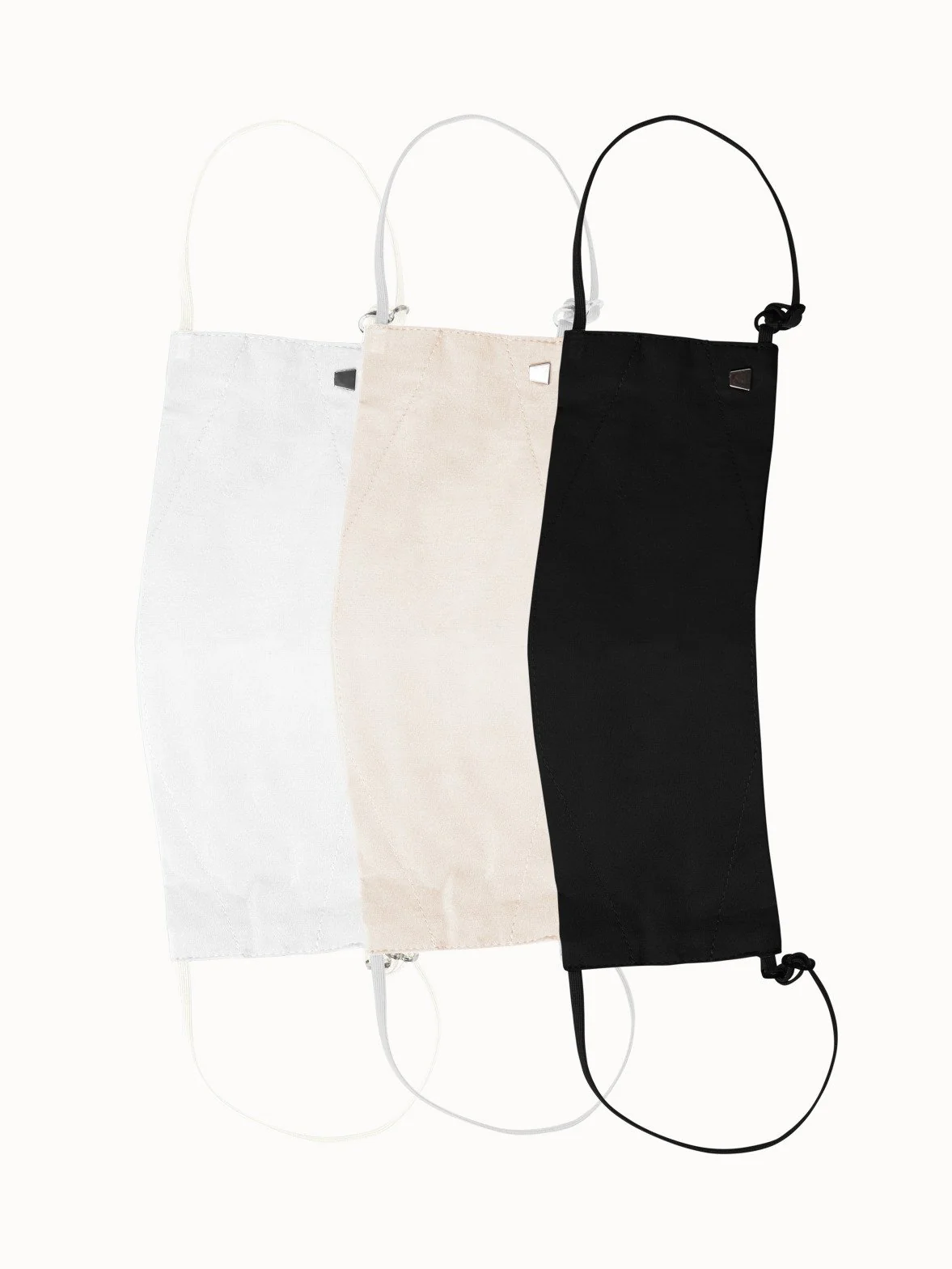 Large Cotton Face Masks Bundle - Ecru/Beige/Black - Image 2