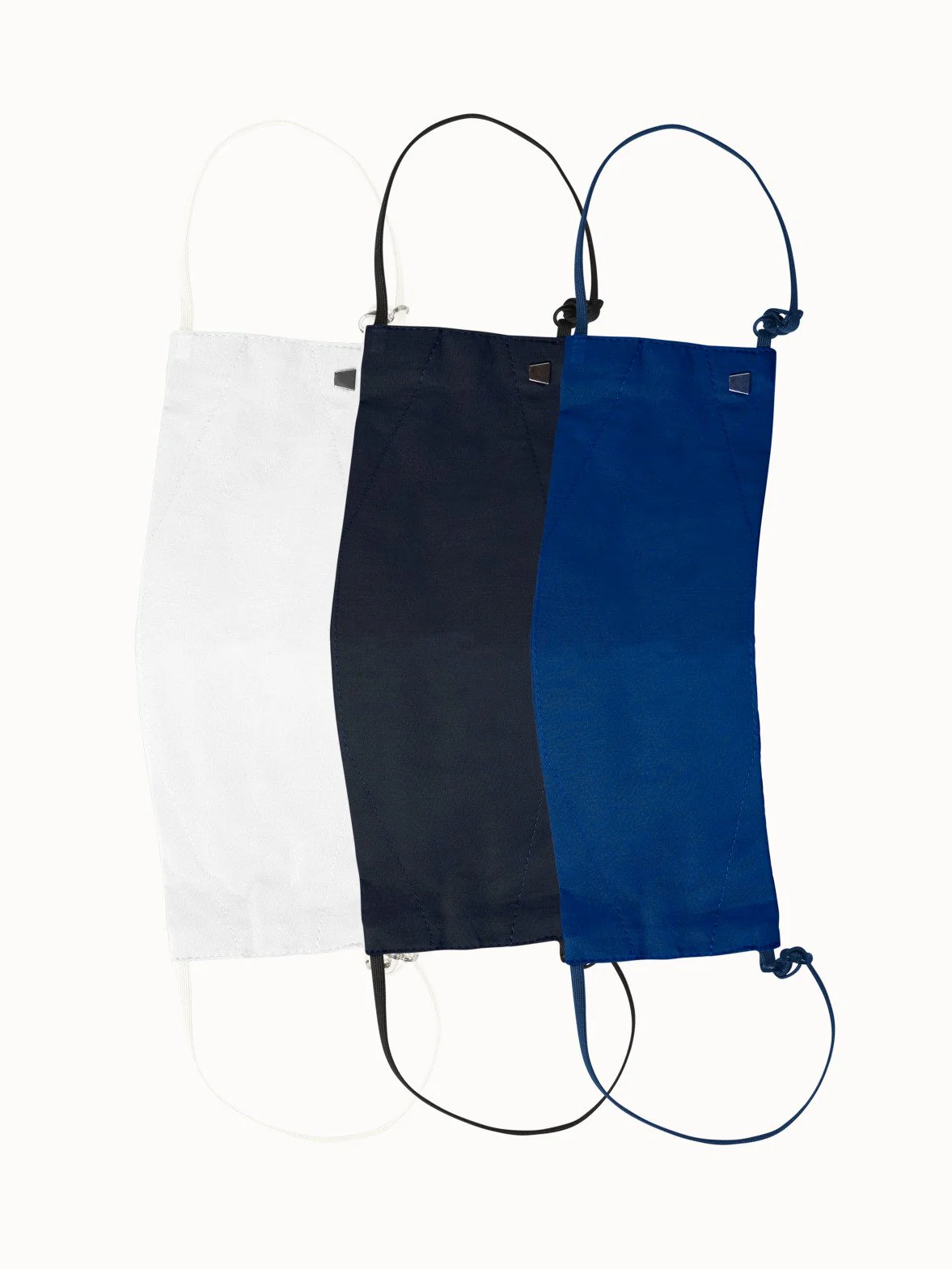 Large Cotton Face Masks Bundle - Ecru/Denim/Royal Blue - Image 2