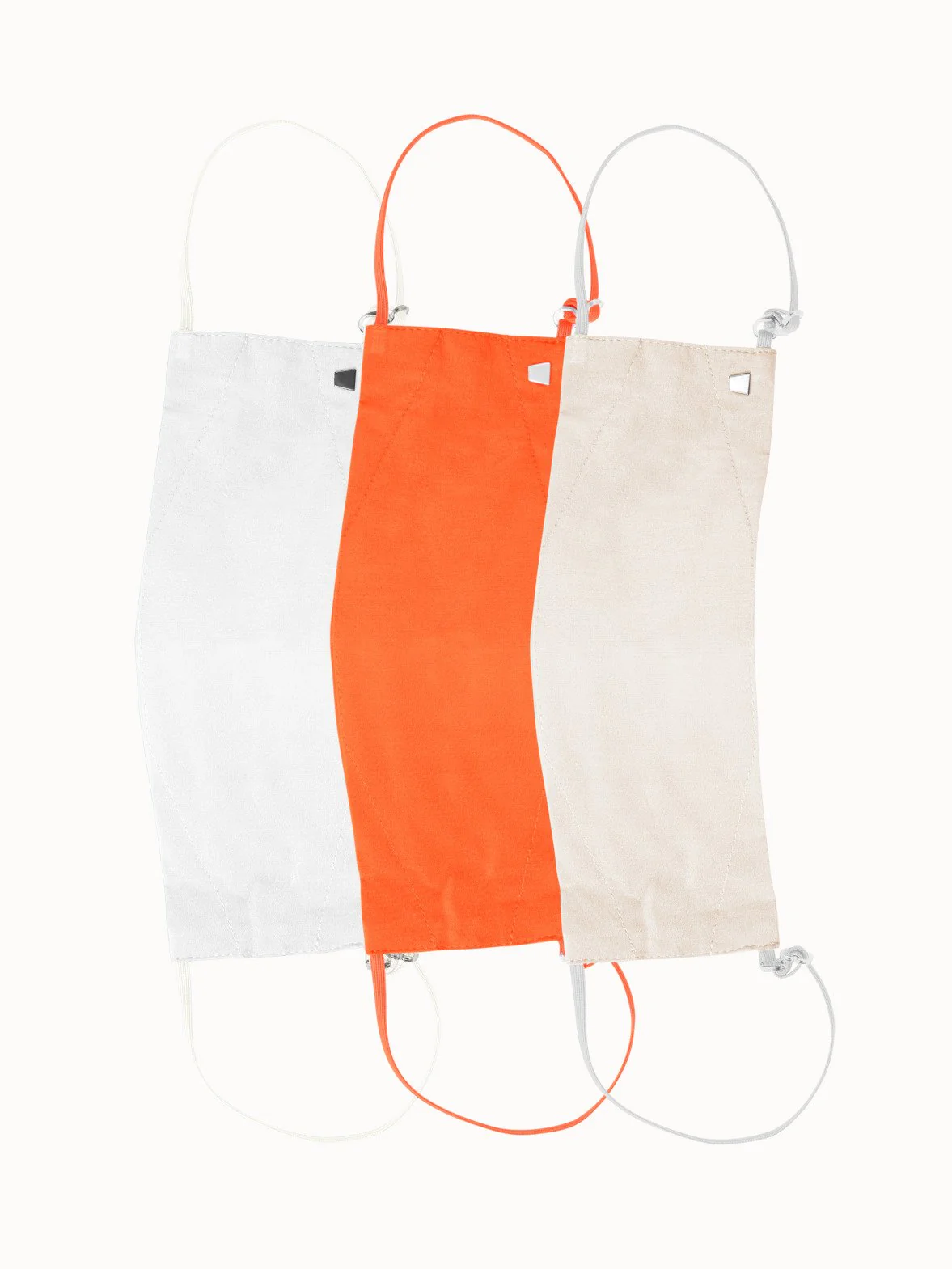 Large Cotton Face Masks Bundle - Ecru/Orange/Beige