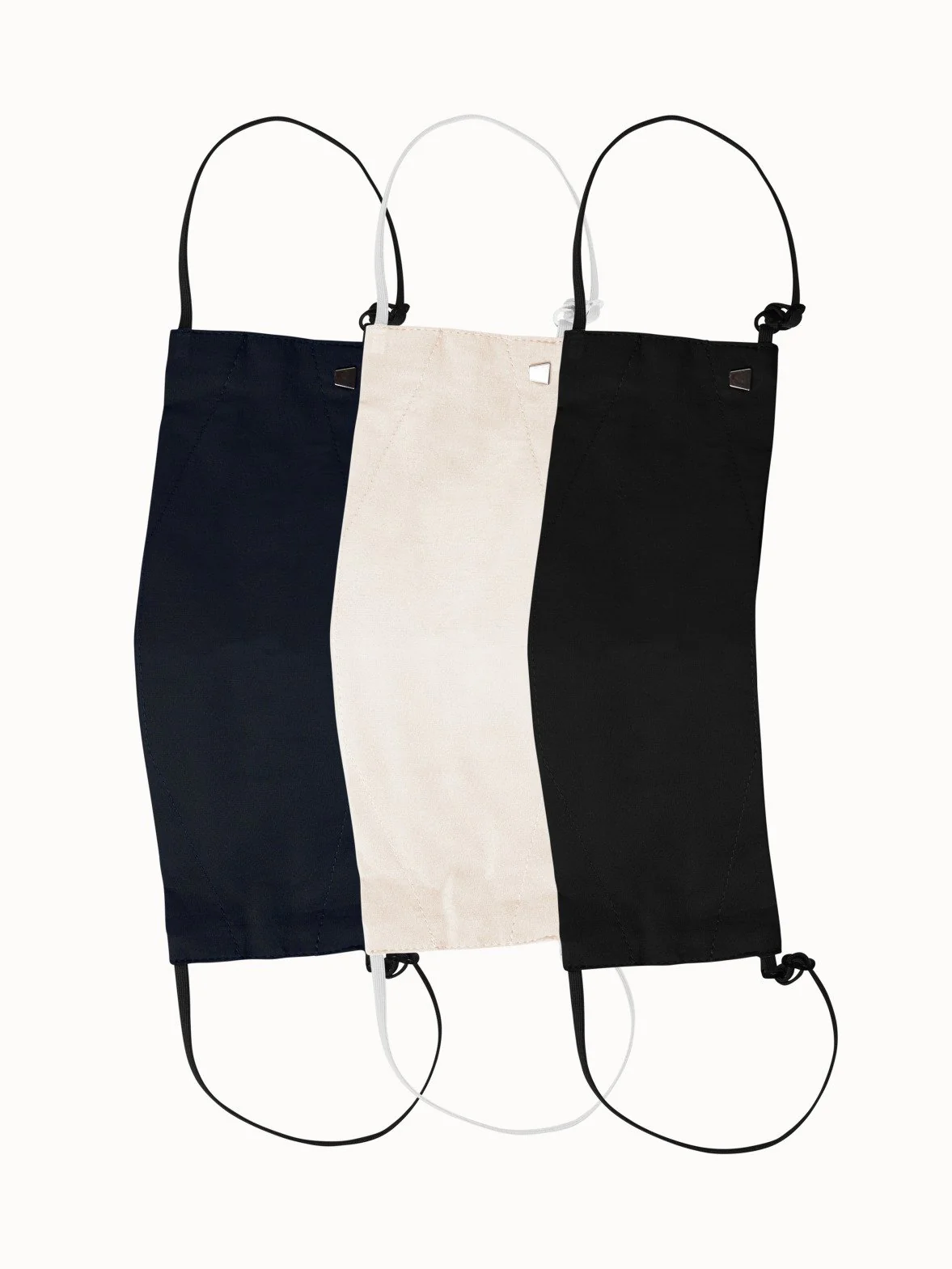 Large Cotton Face Masks Bundle - Navy/Beige/Black - Image 2