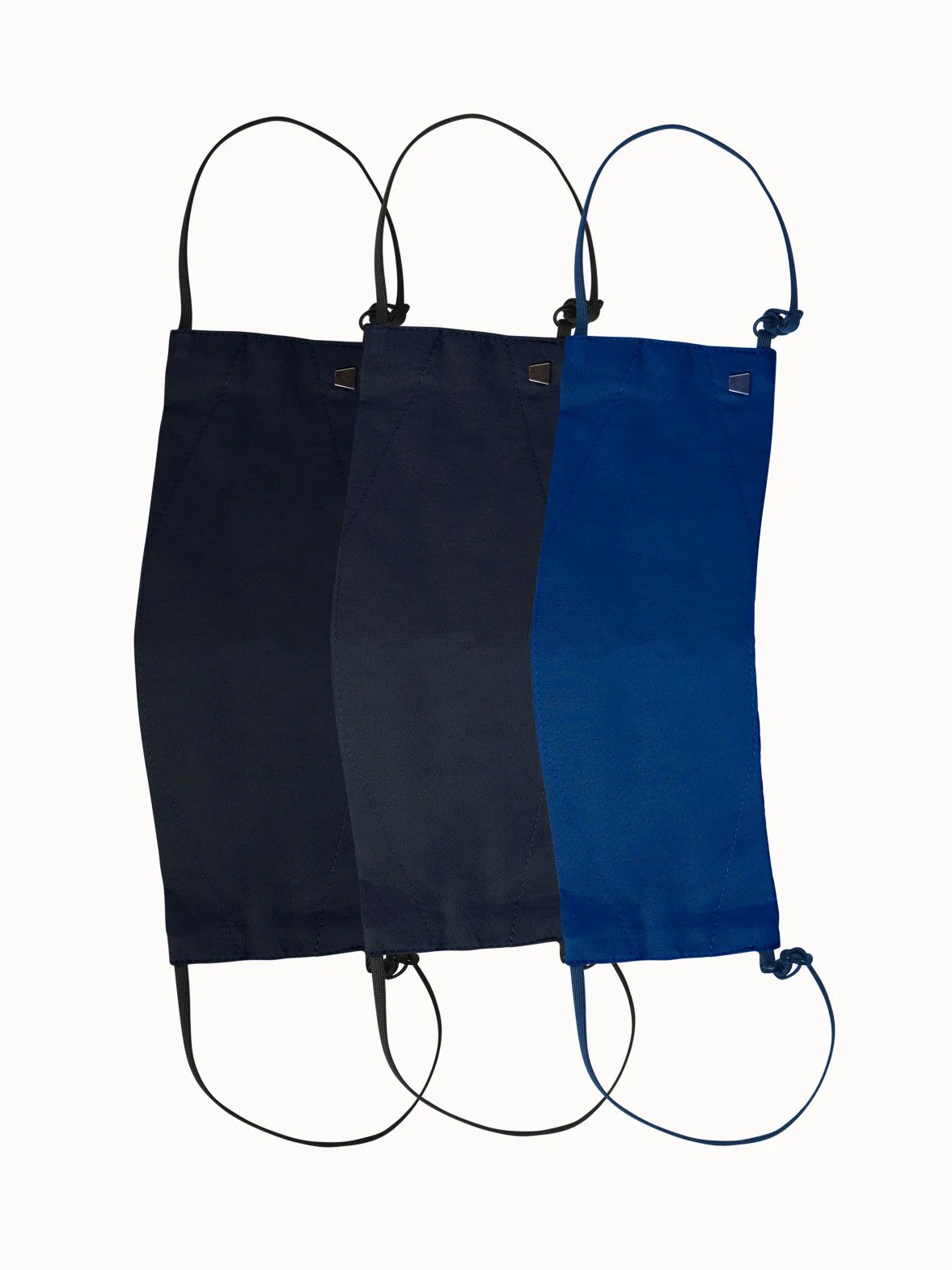 Large Cotton Face Masks Bundle - Navy/Denim/Royal Blue - Image 2