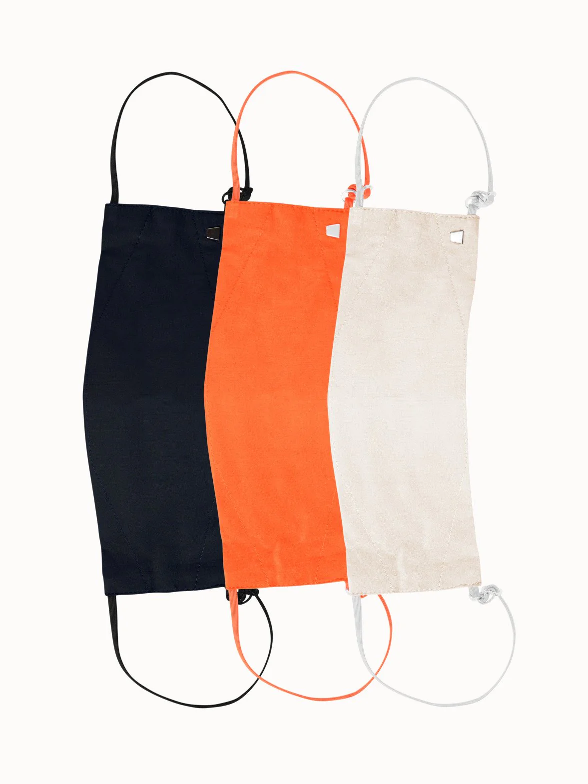 Large Cotton Face Masks Bundle - Navy/Orange/Beige - Image 2